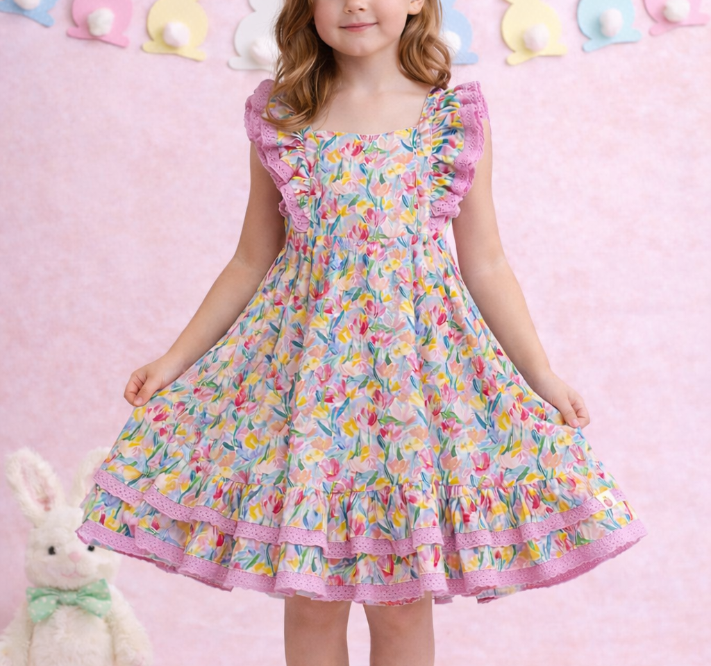 Drew Knit Dress - Tulip Twirl – Cheeky Plum