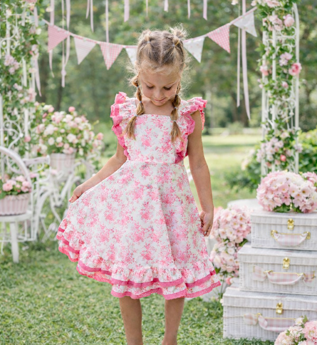pink toile dress Drew Knit Dress