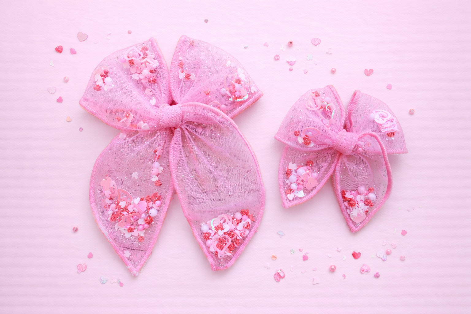Mesh Shaker Bow - Pink Sprinkles