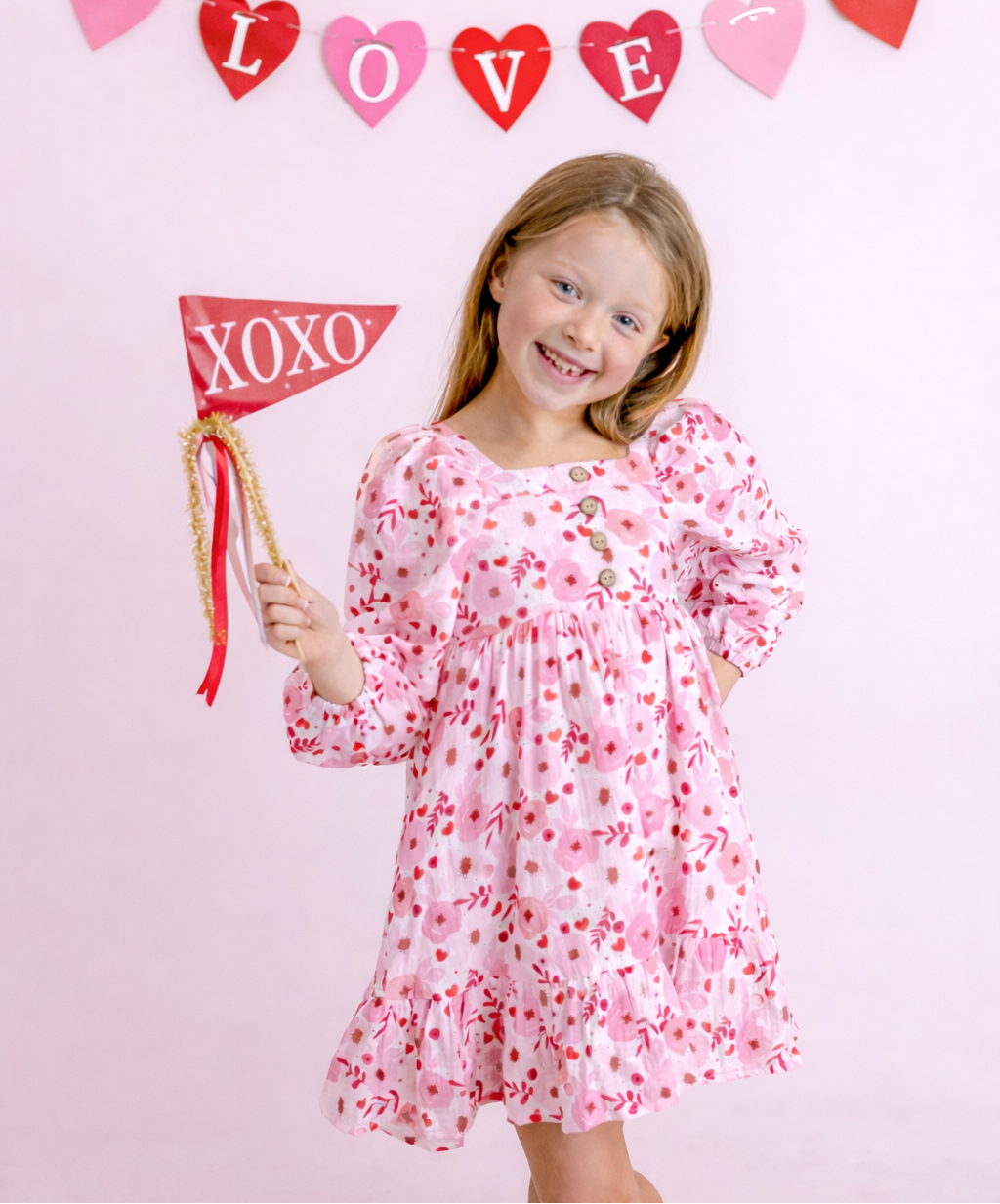 Puff Sleeve Gauze Dress - Sweet Rosebud