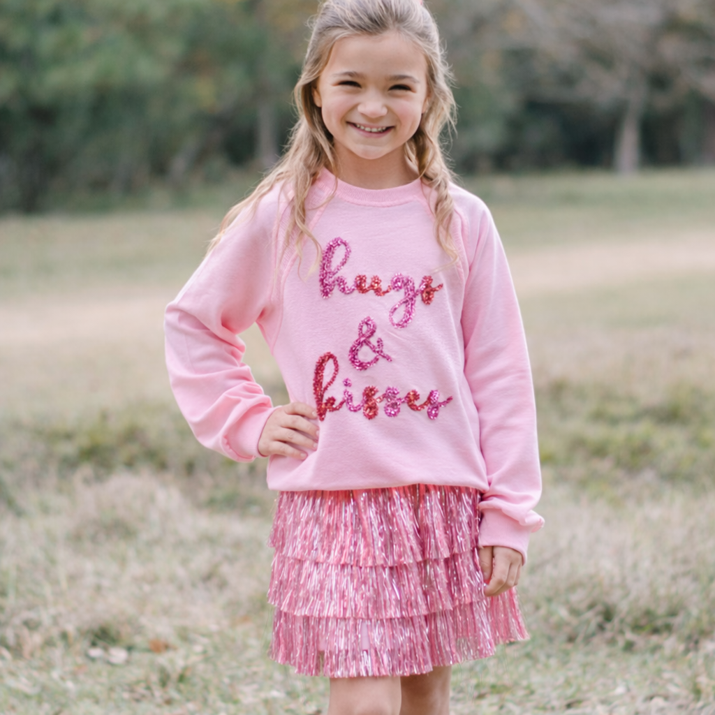 Sweetheart Sparkle Tinsel Skirt - Pink