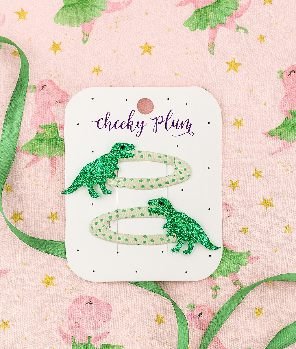 Spotty T-Rex Clips