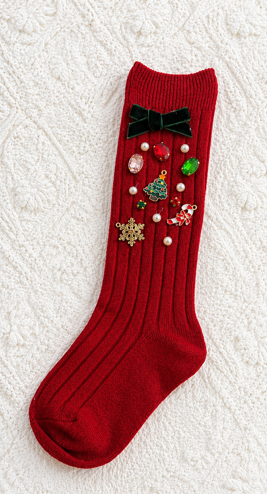 Girls Crew Socks - Festive Feet