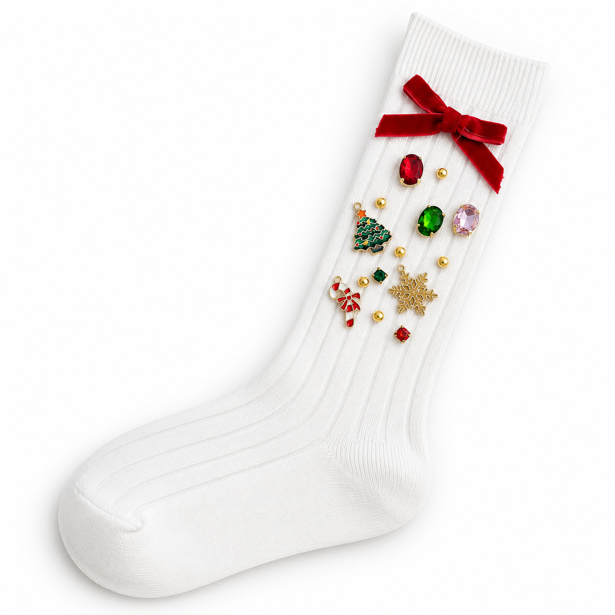 Girls Crew Socks - Holiday Jewels