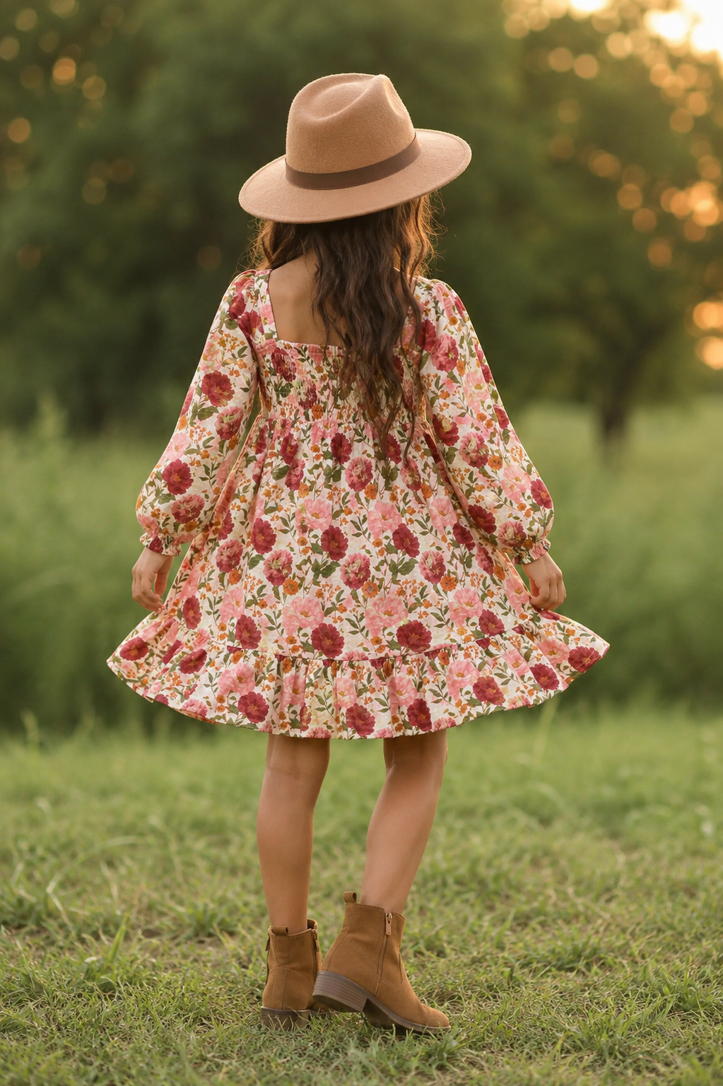 Puff Sleeve Gauze Dress - Blushwood (Pre-Order)