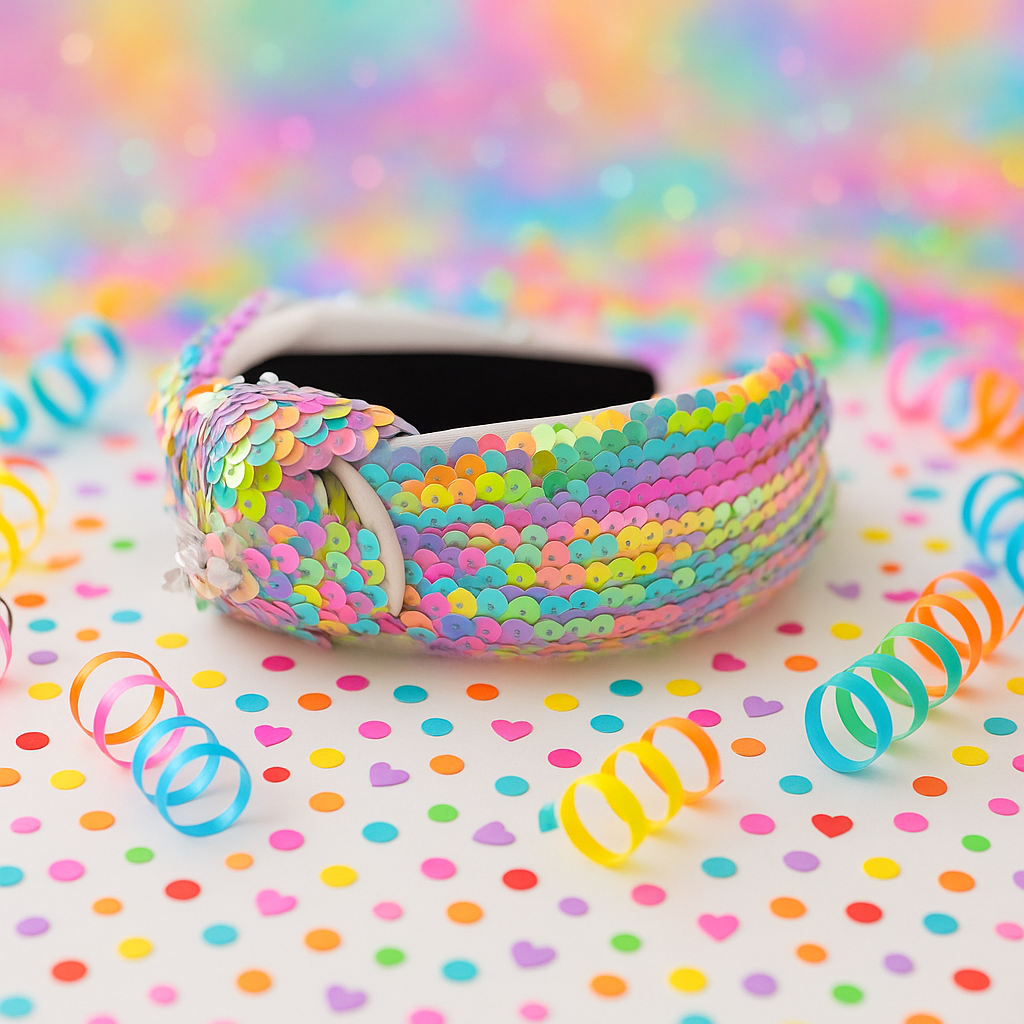 Sequin Headband - Colorful Cascade