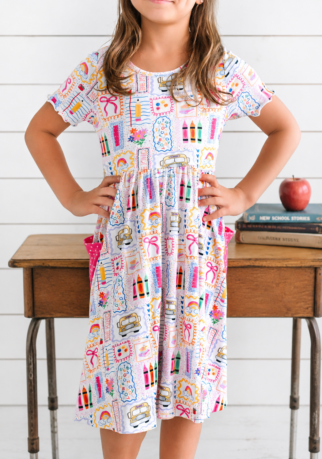 Penelope Ribbed Dress - Schoolyard Charm