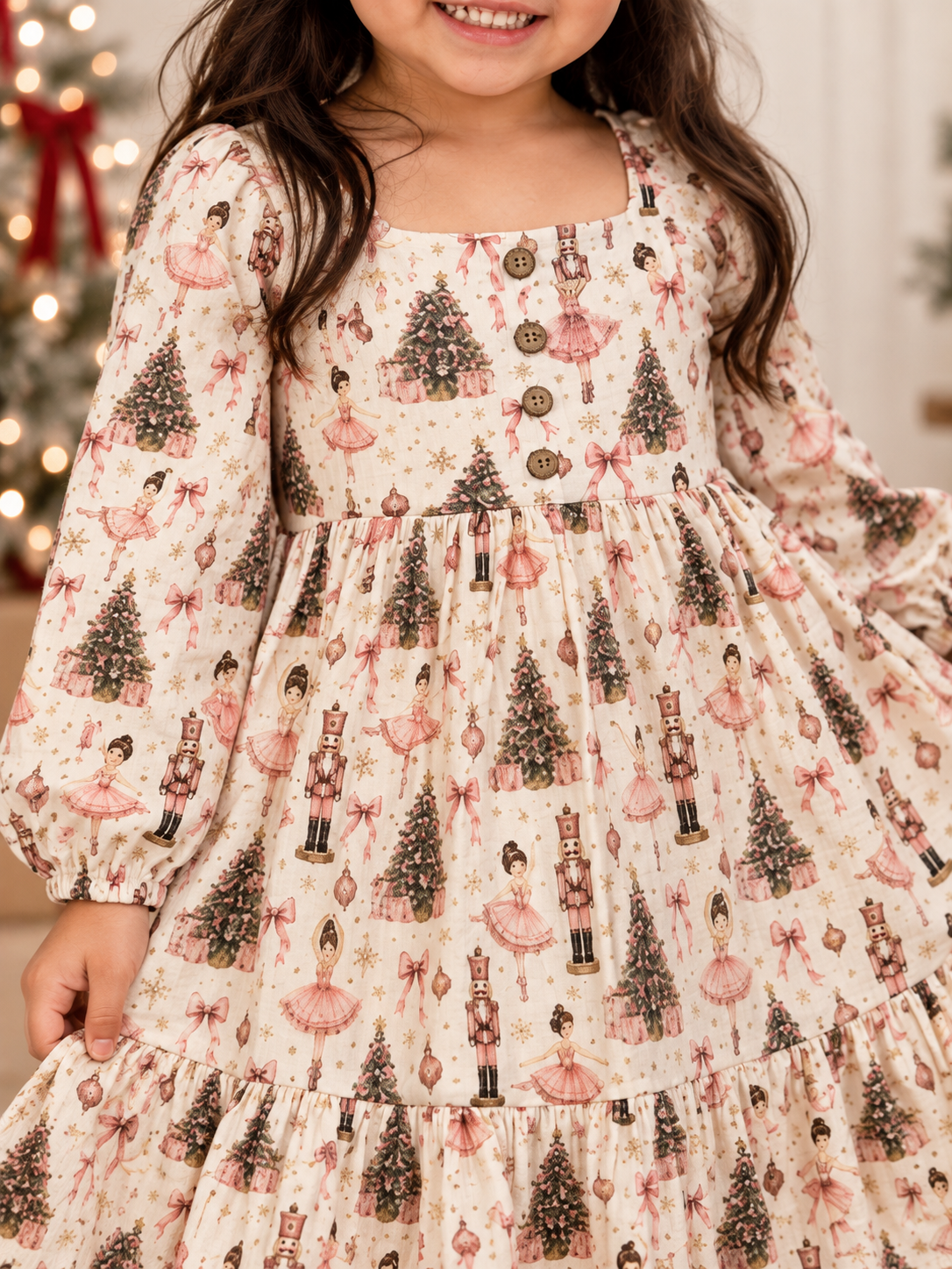 Puff Sleeve Gauze Dress - Enchanted Nutcracker (Pre-Order ships end of October)