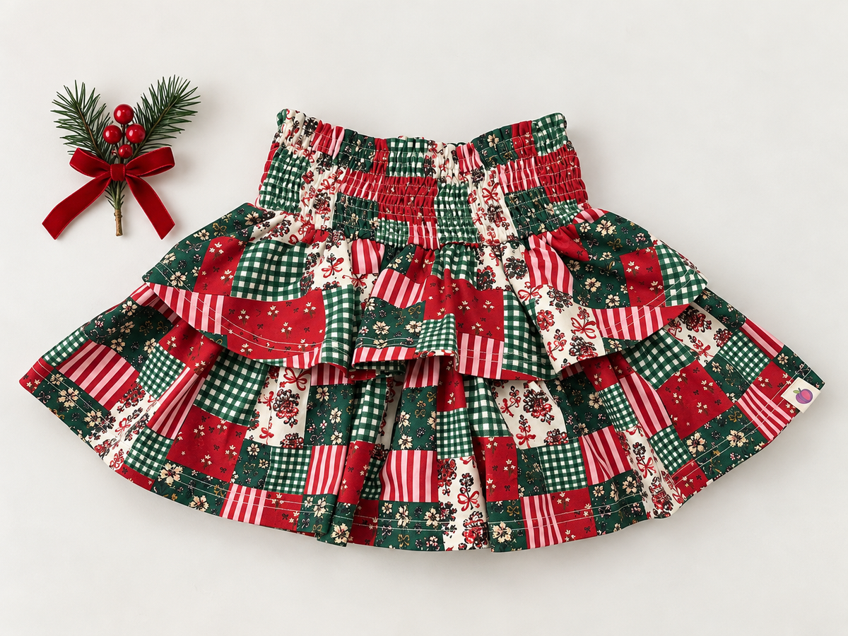 Blaire Skirt - Holiday Quilt (Pre-Order ships end of October)