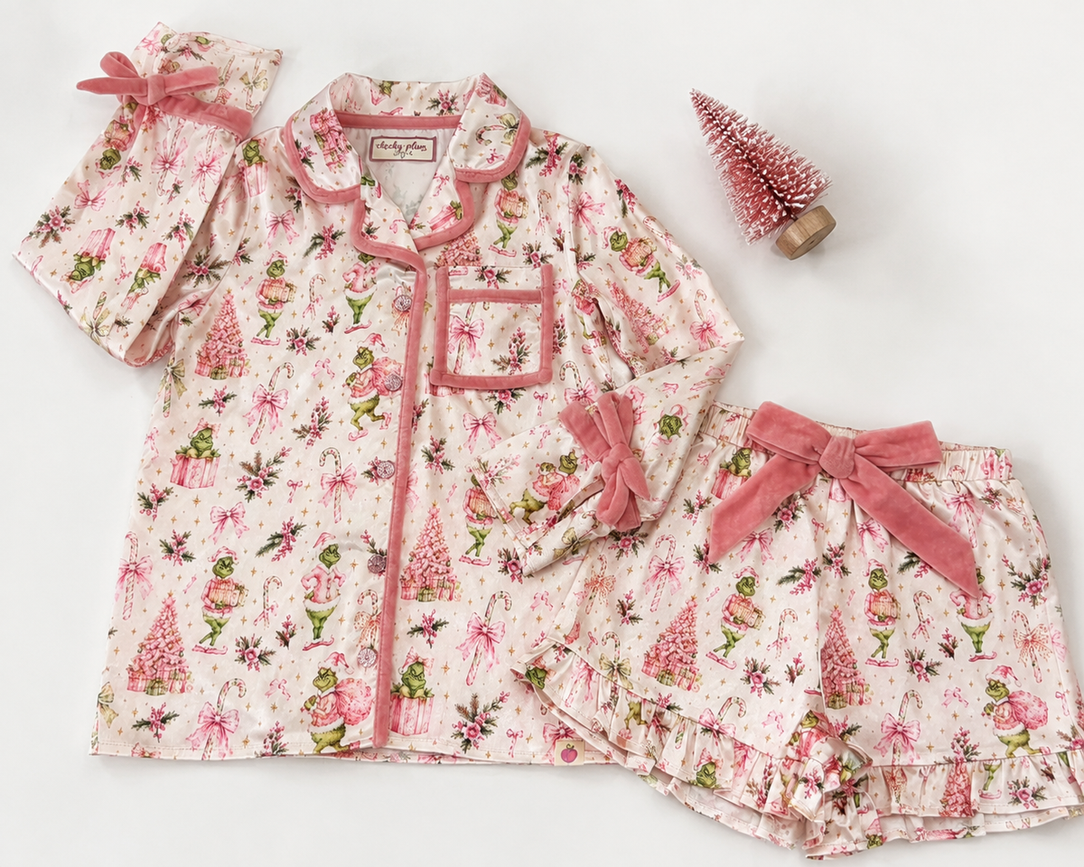 Satin Loungewear Set - Merry Mischief (Pre-Order ships early November)