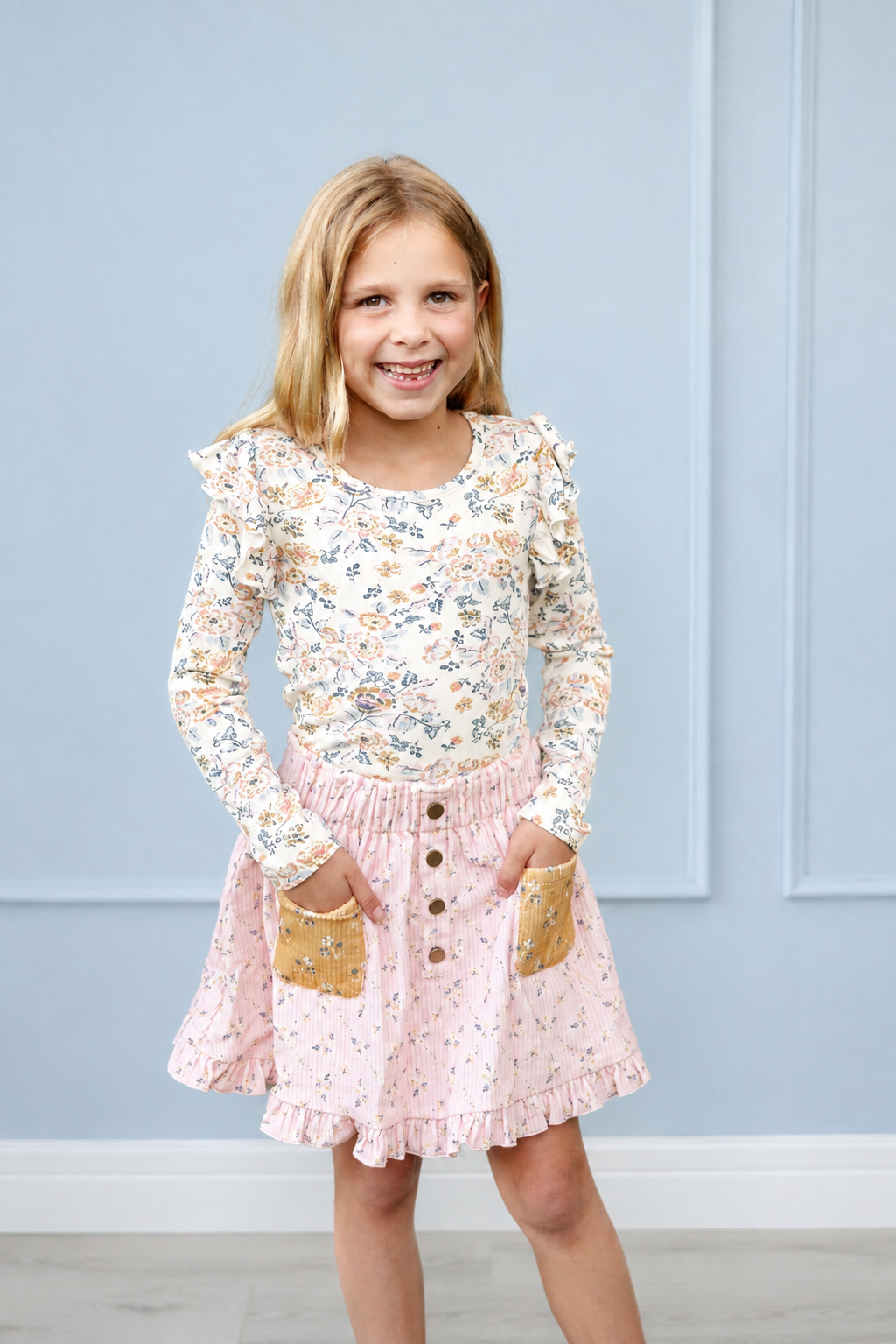 Vienna Corduroy Skirt - Garden of Giggles (Pre-Order)