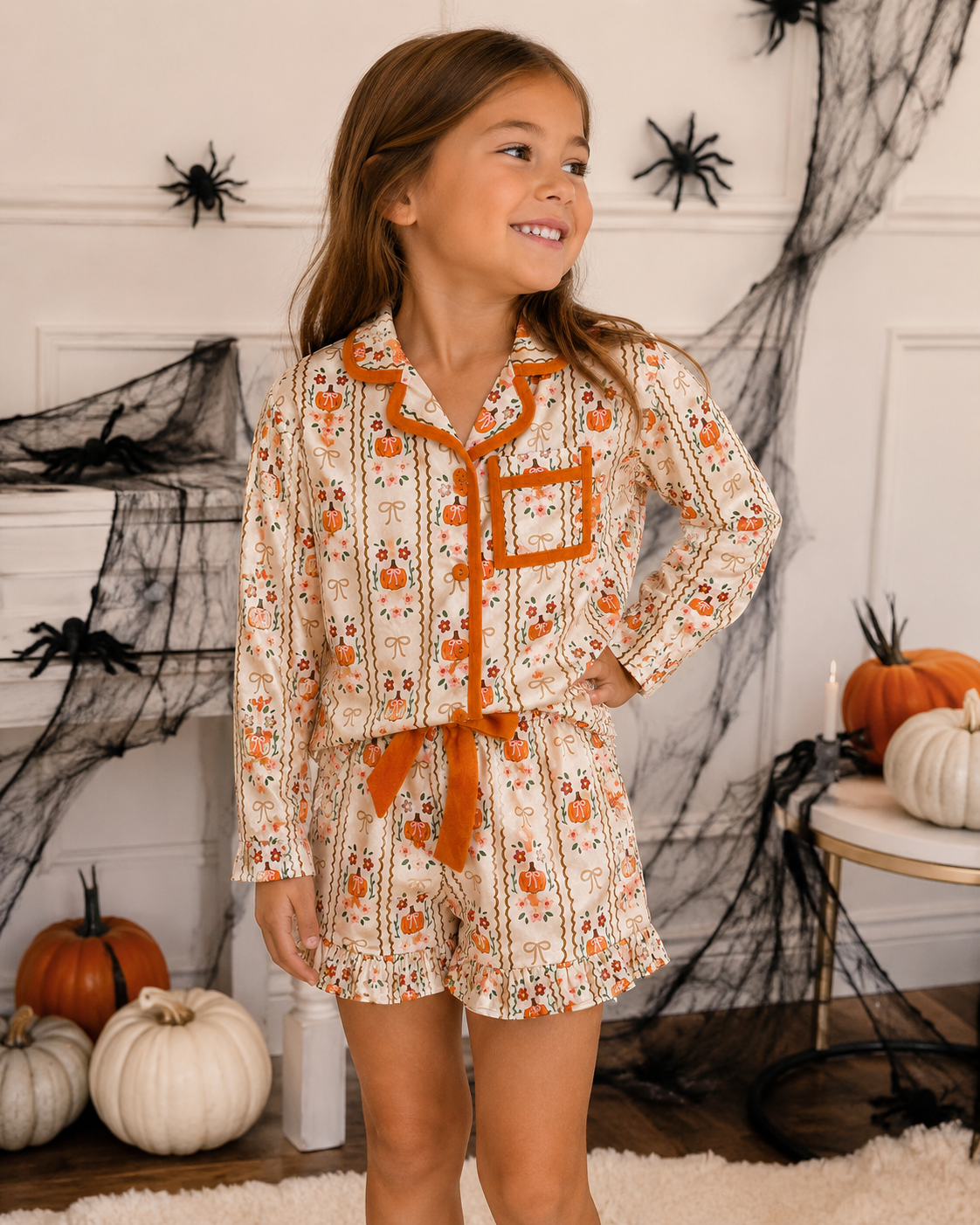 Satin Loungewear Set - Pumpkin Cottage (Pre-Order)