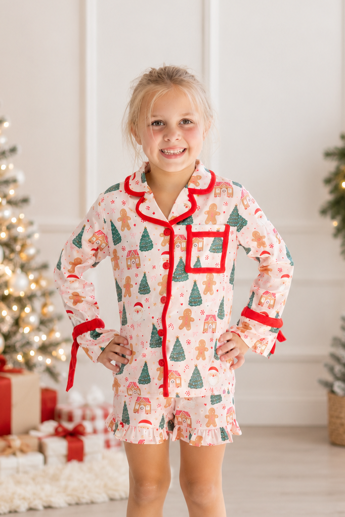 Satin Loungewear Set - Santa's Sweet Shop (Pre-Order ships early November)