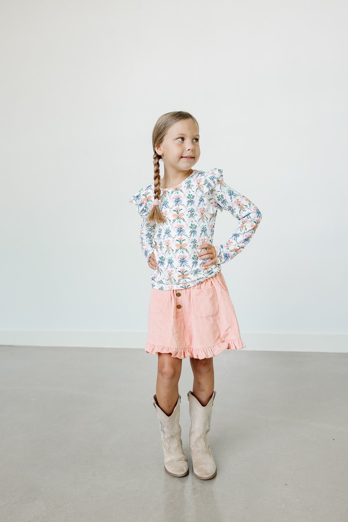 Vienna Corduroy Skirt - Ribboned Wildflowers