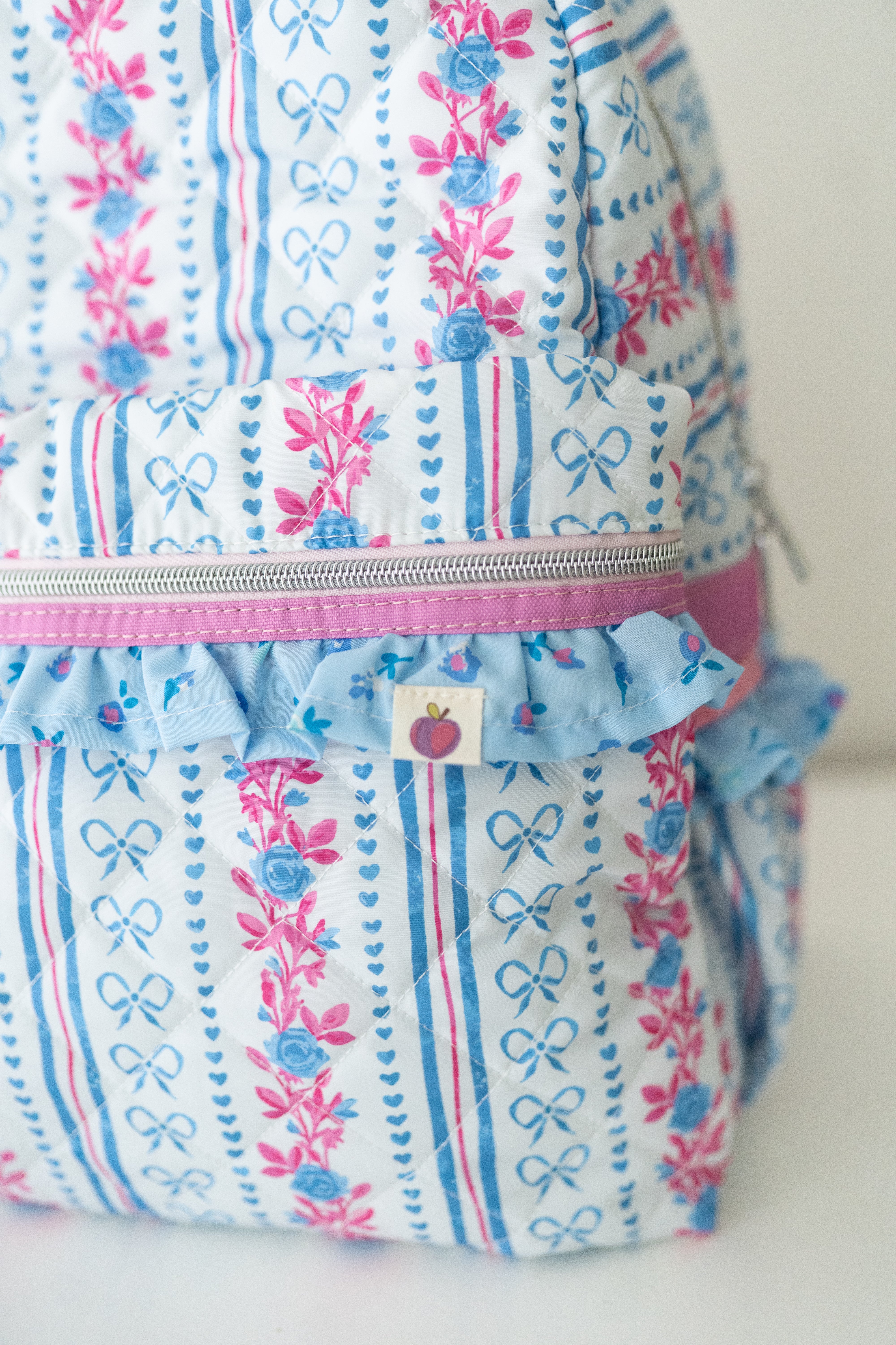 Quilted Mia Backpack - Rosé Ribbon Luxe