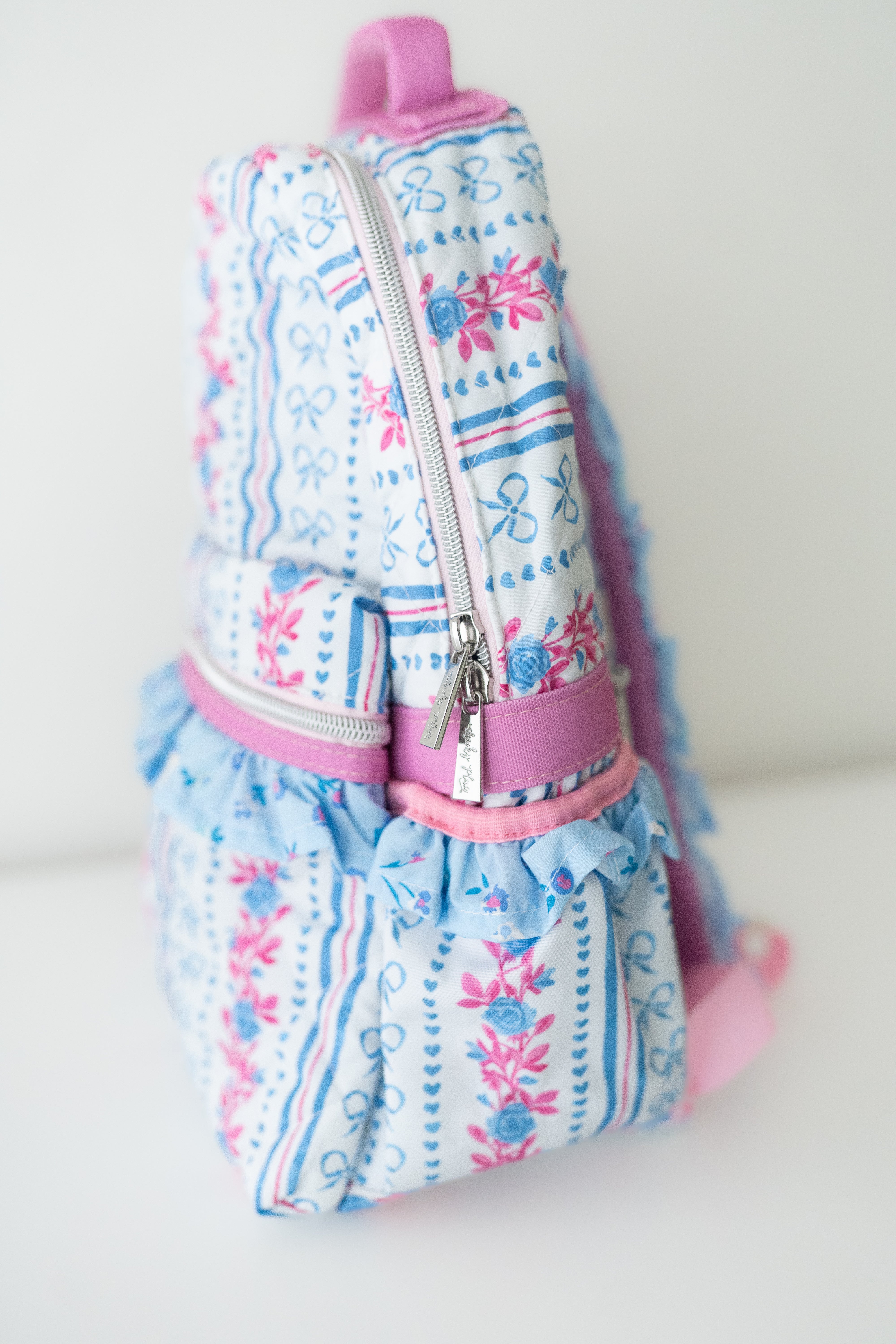 Quilted Mia Backpack - Rosé Ribbon Luxe