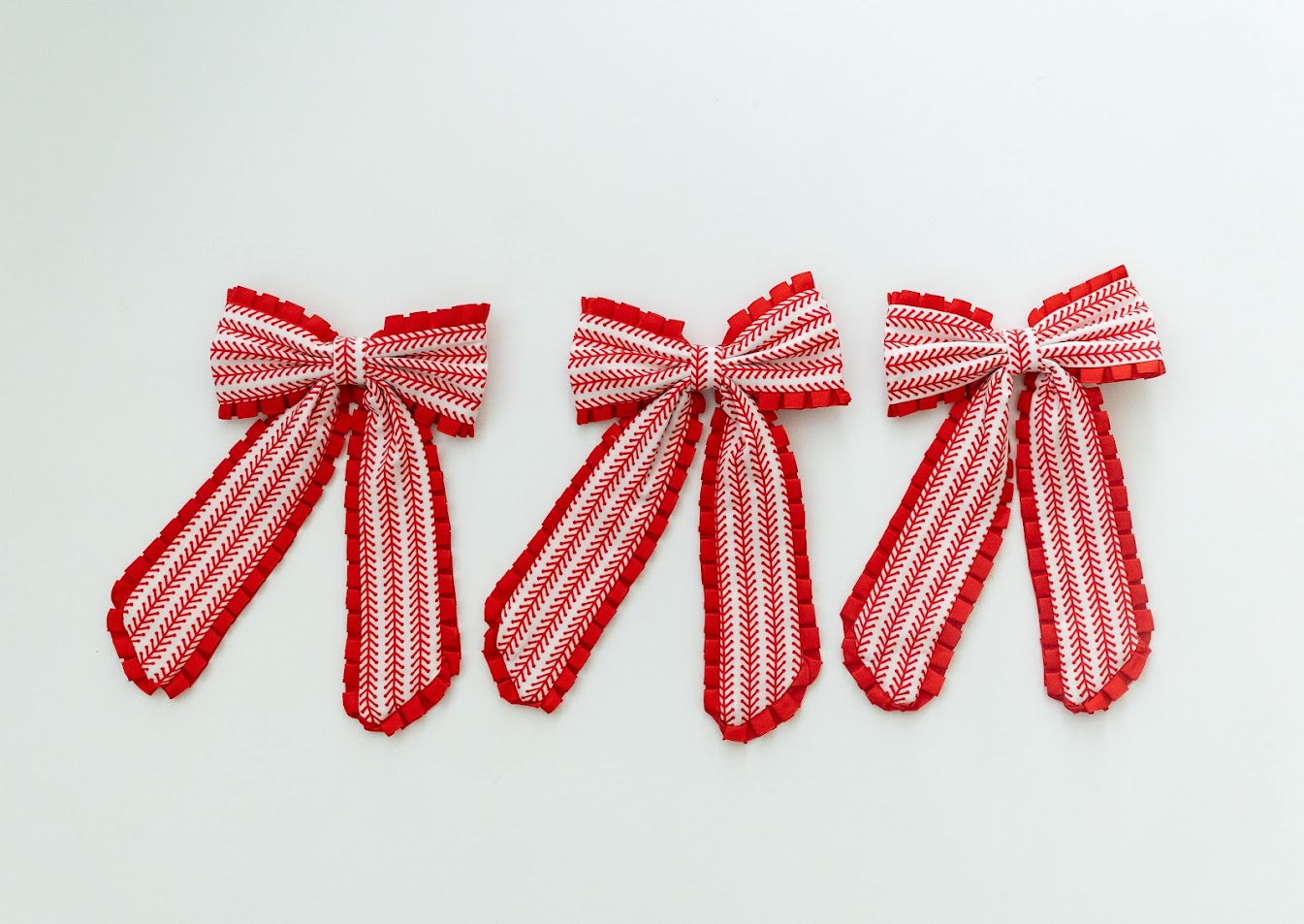 Ruffle Trim Hair Bow - Game Day Glam