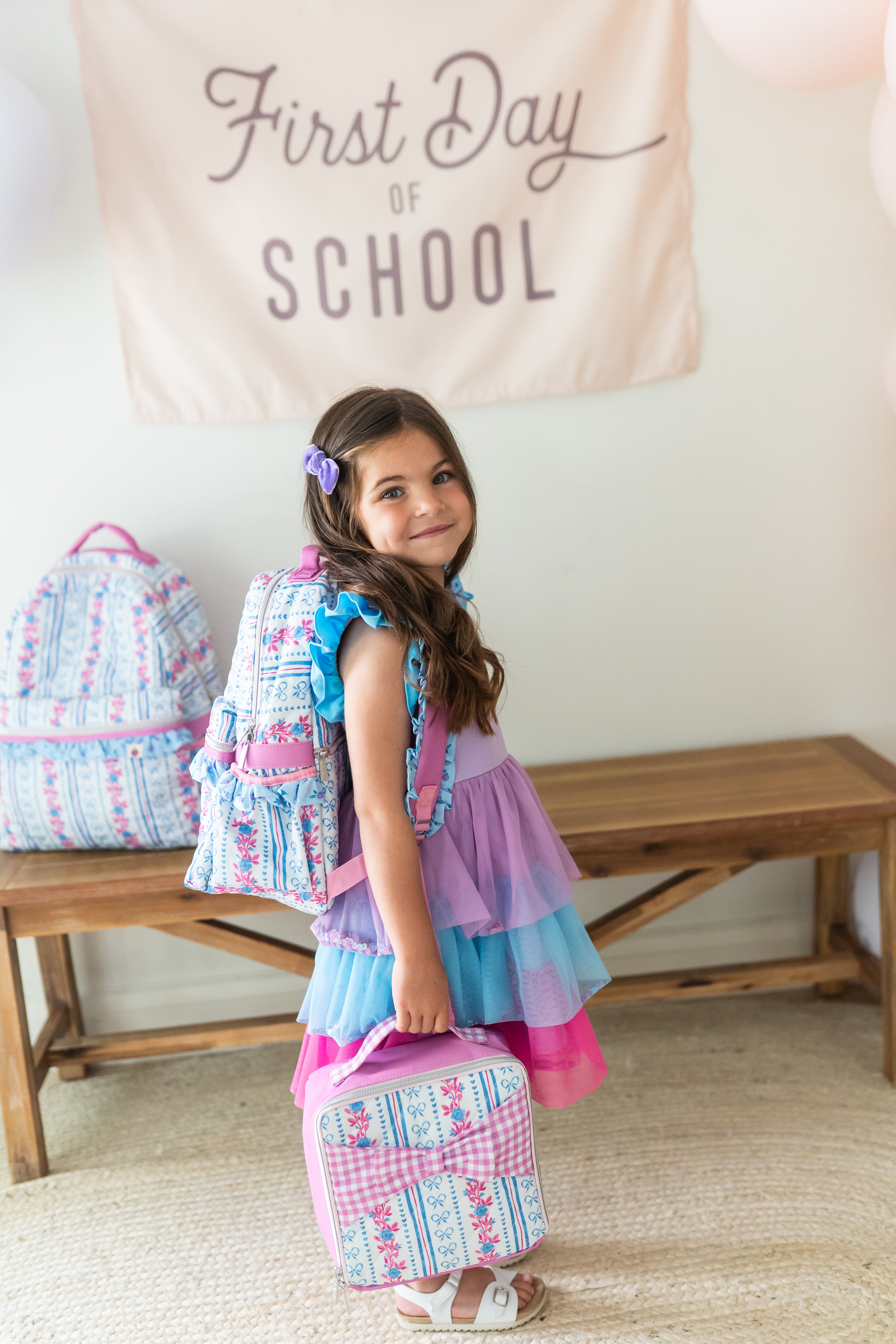 Quilted Mia Backpack - Rosé Ribbon Luxe