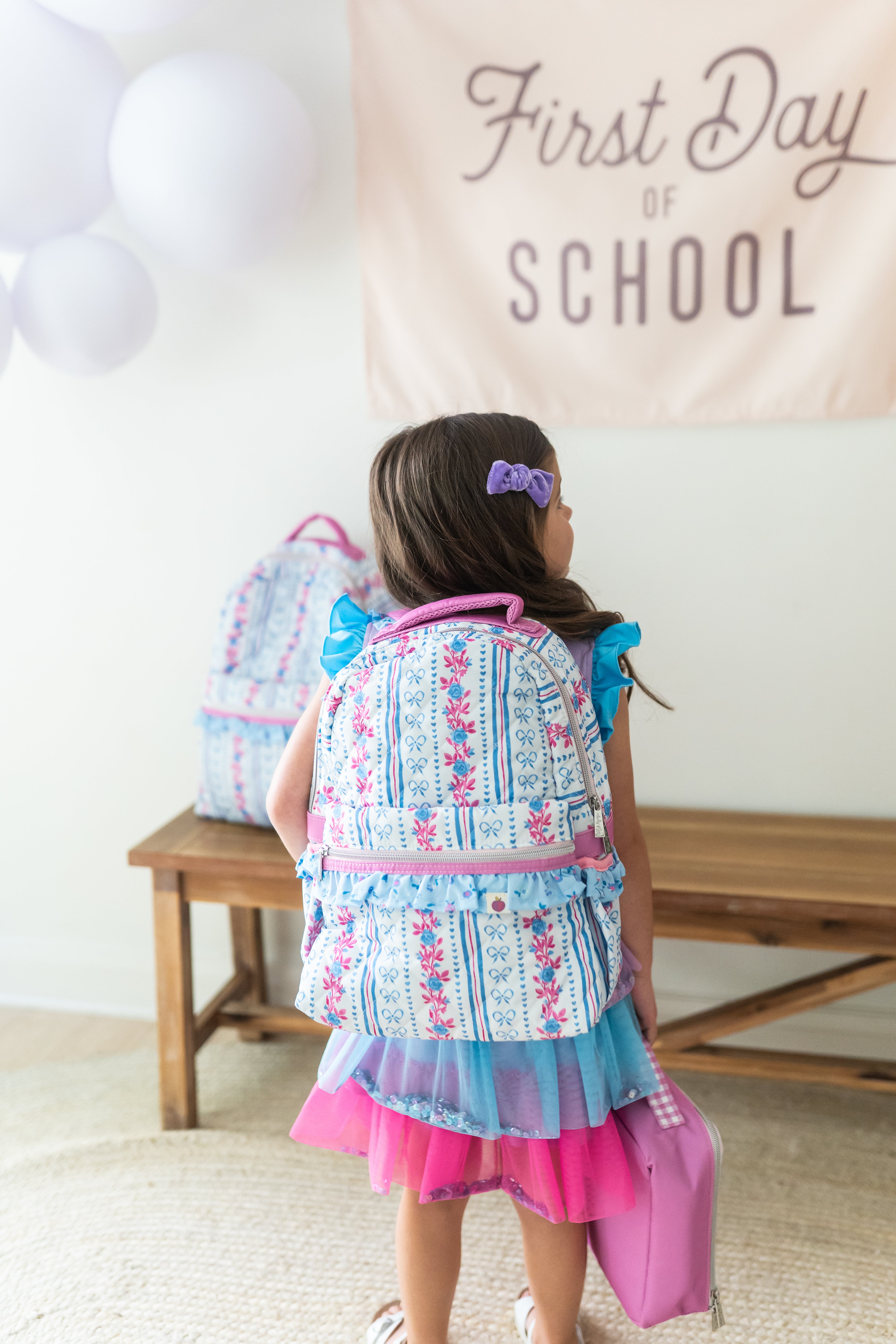 Quilted Mia Backpack - Rosé Ribbon Luxe