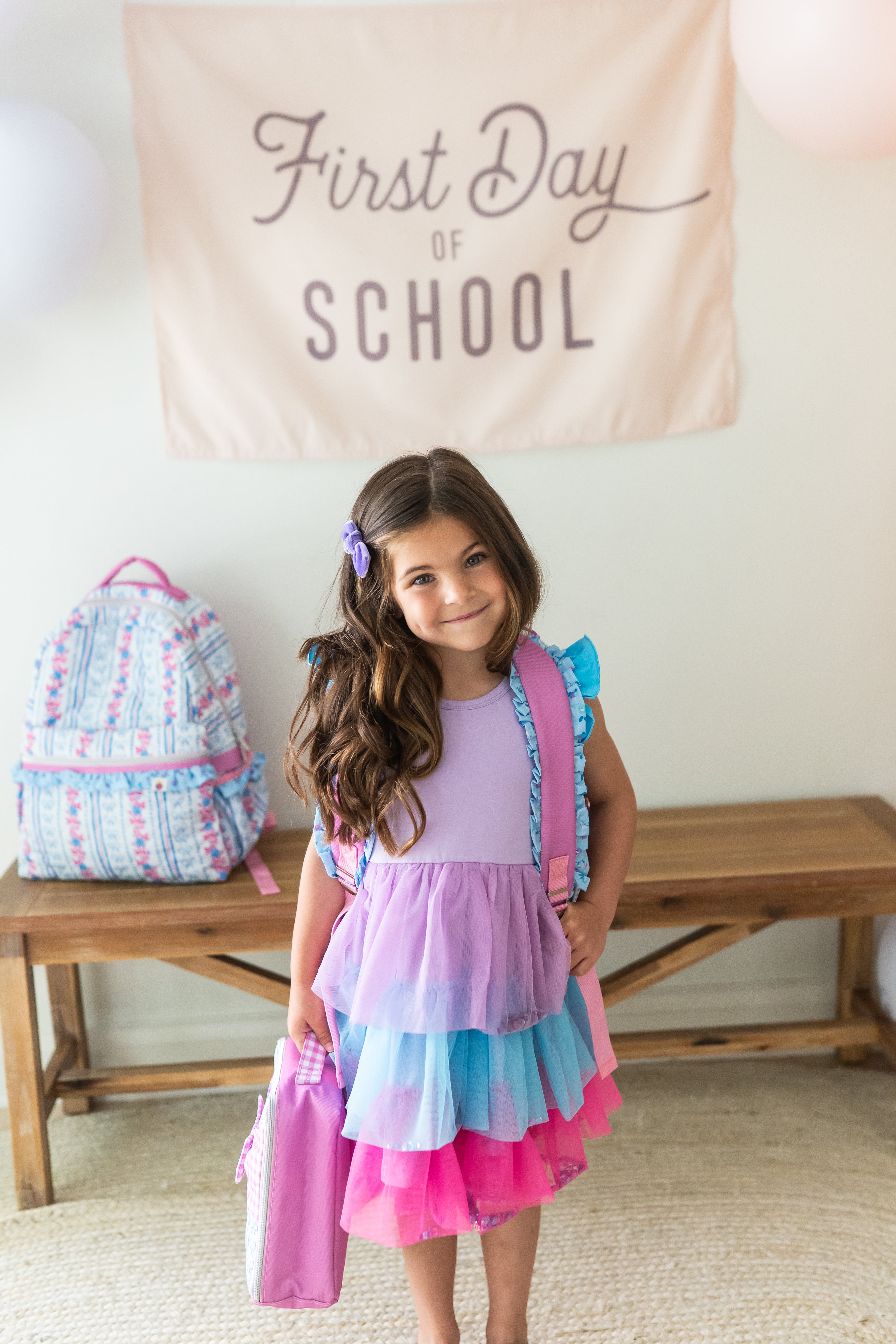 Quilted Mia Backpack - Rosé Ribbon Luxe