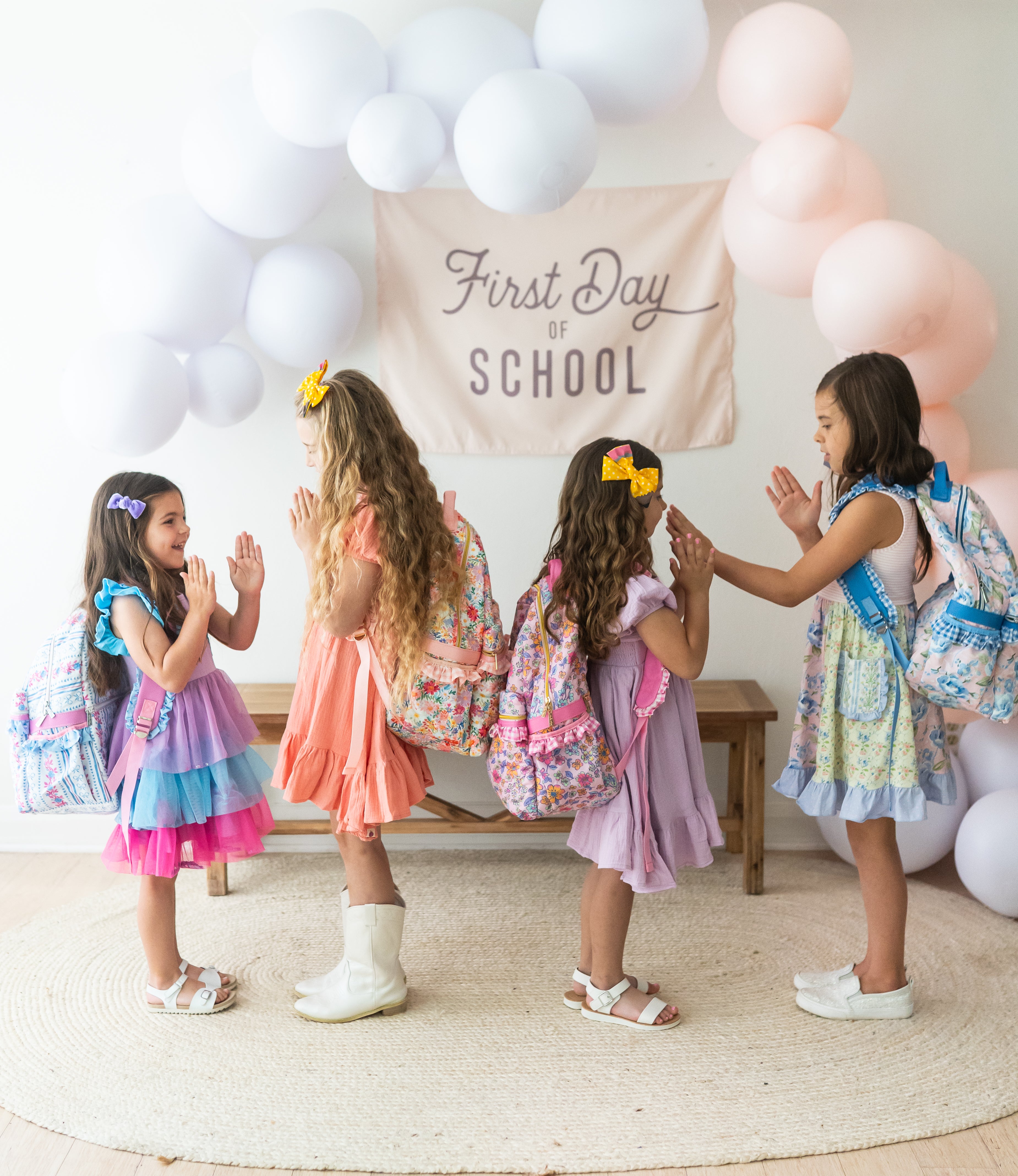 Quilted Mia Backpack - Rosé Ribbon Luxe