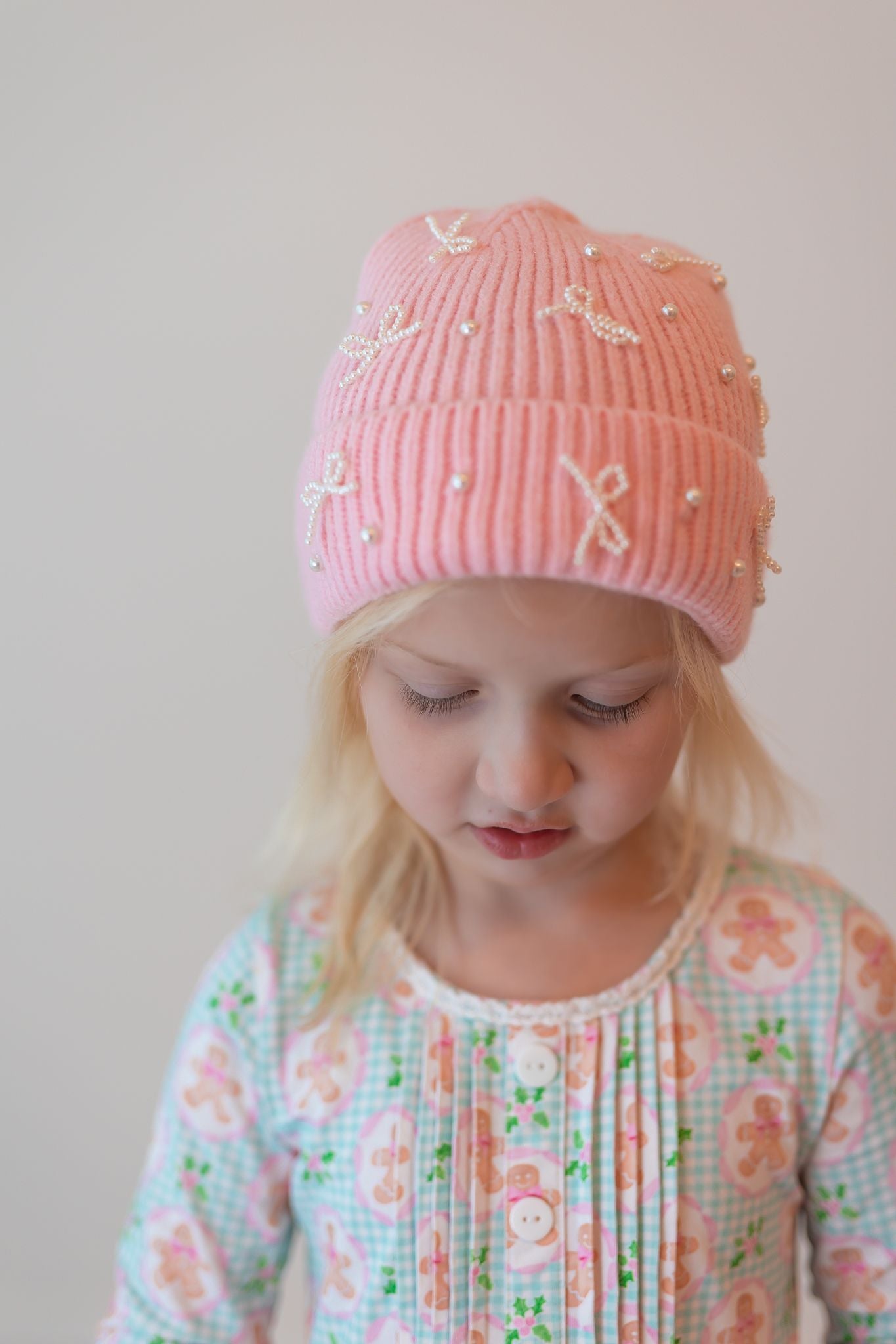 Pearl Bow Beanie