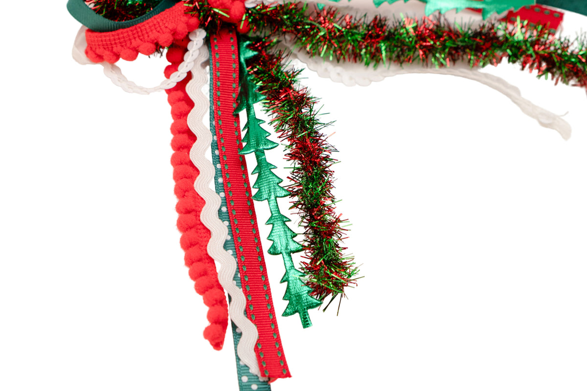 Textured Hair Bow - Christmas Classic