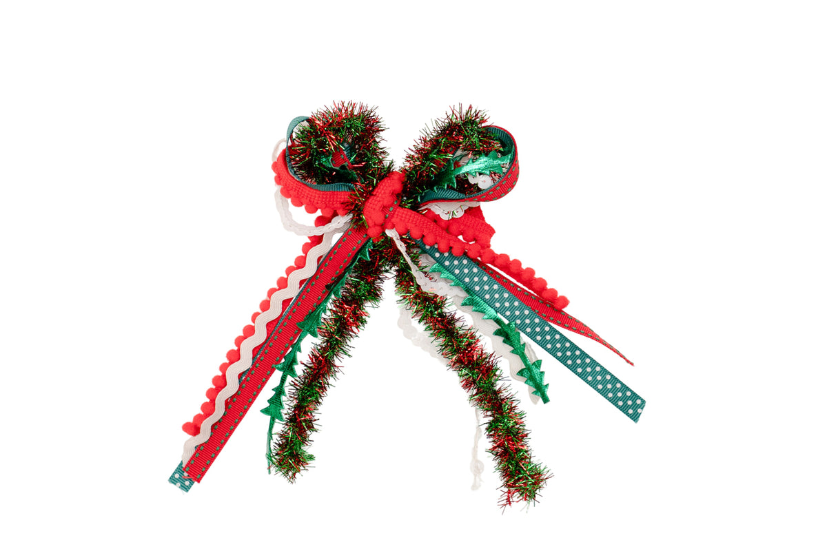 Textured Hair Bow - Christmas Classic