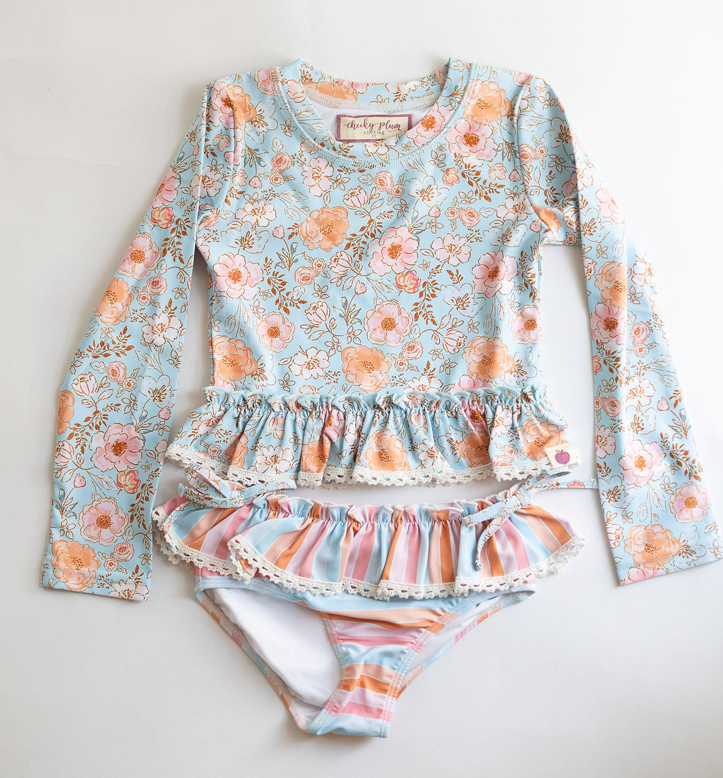 Rashguard Swimsuit - Tangerine Tides