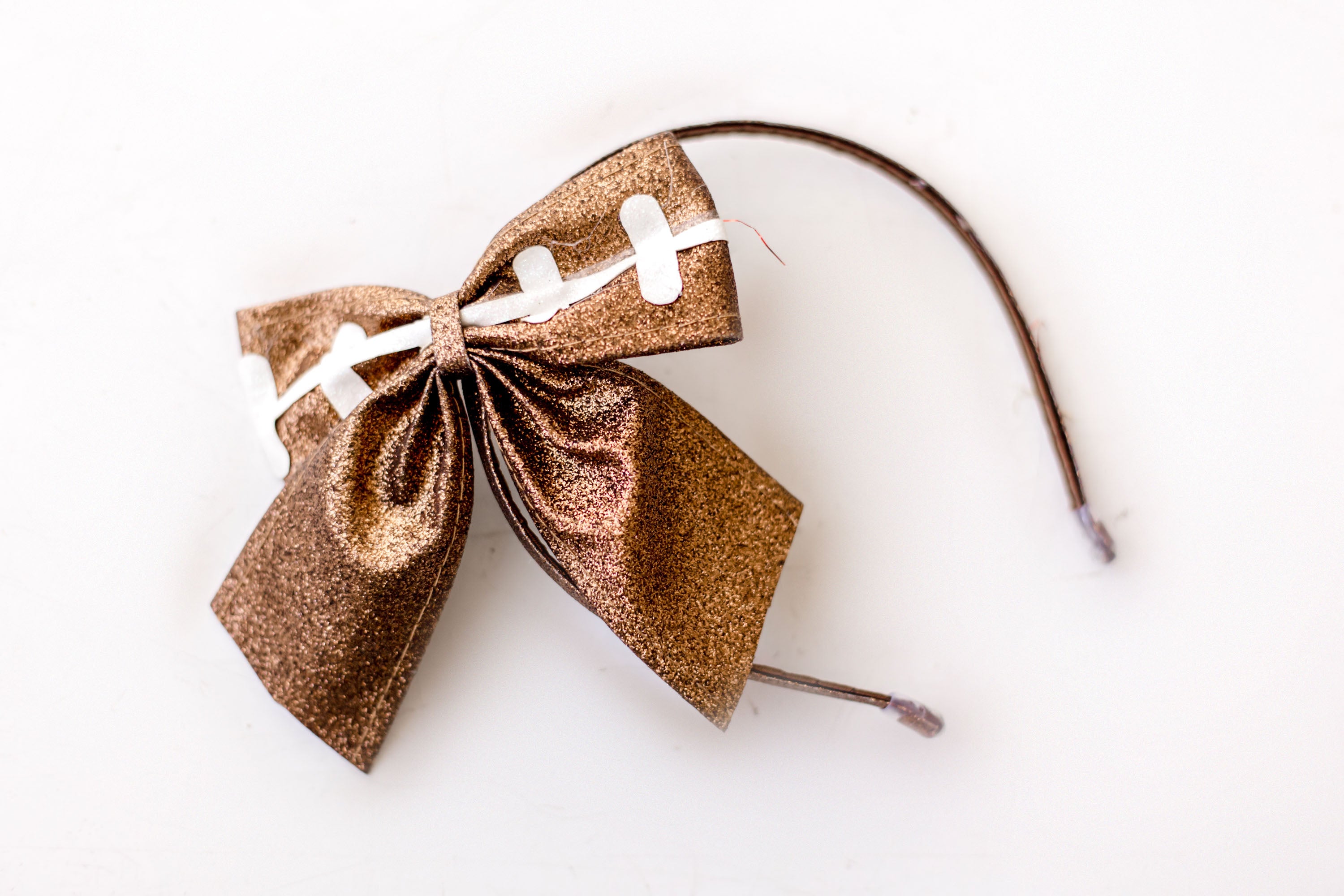 Glitter Headband - Football Bow