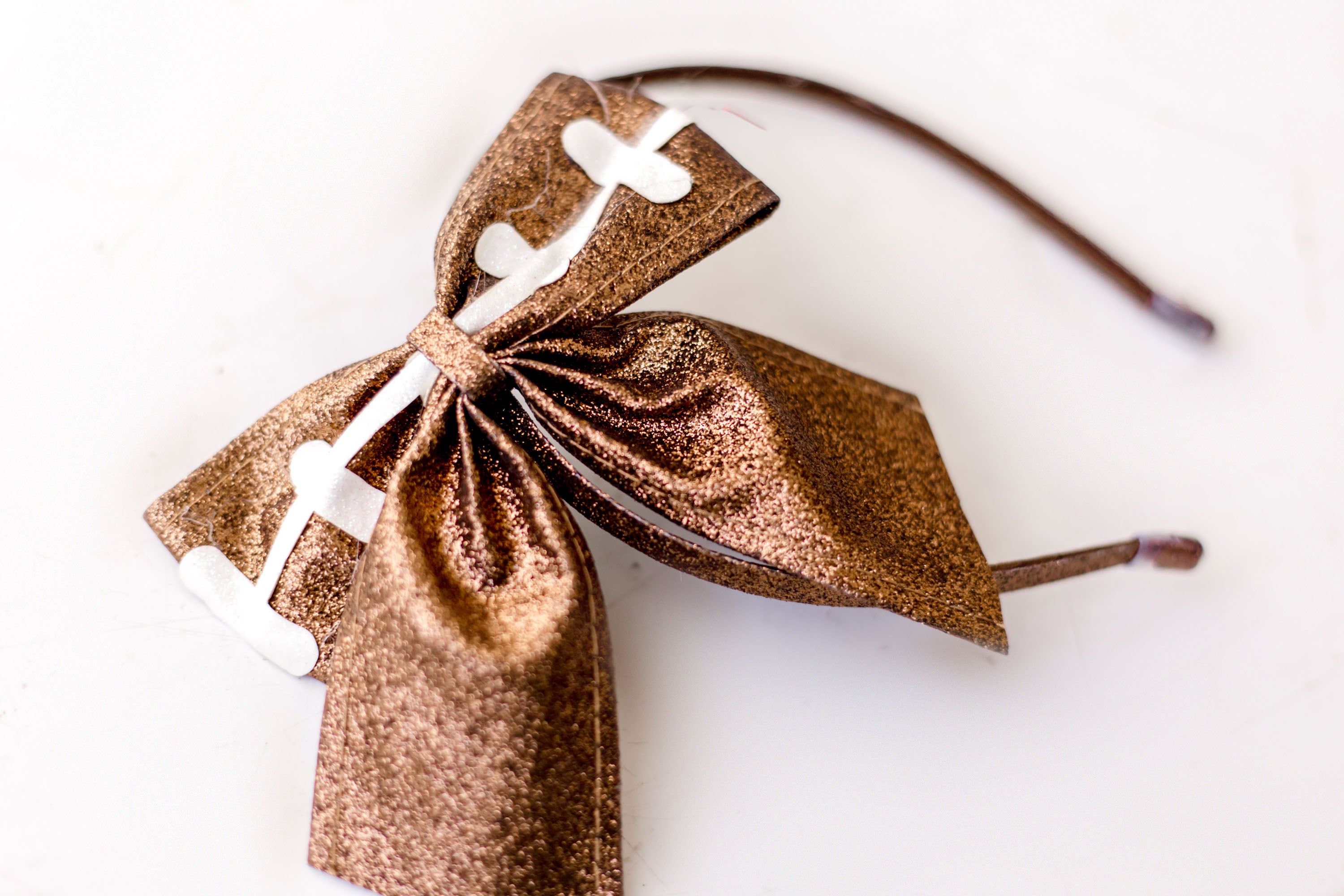 Glitter Headband - Football Bow