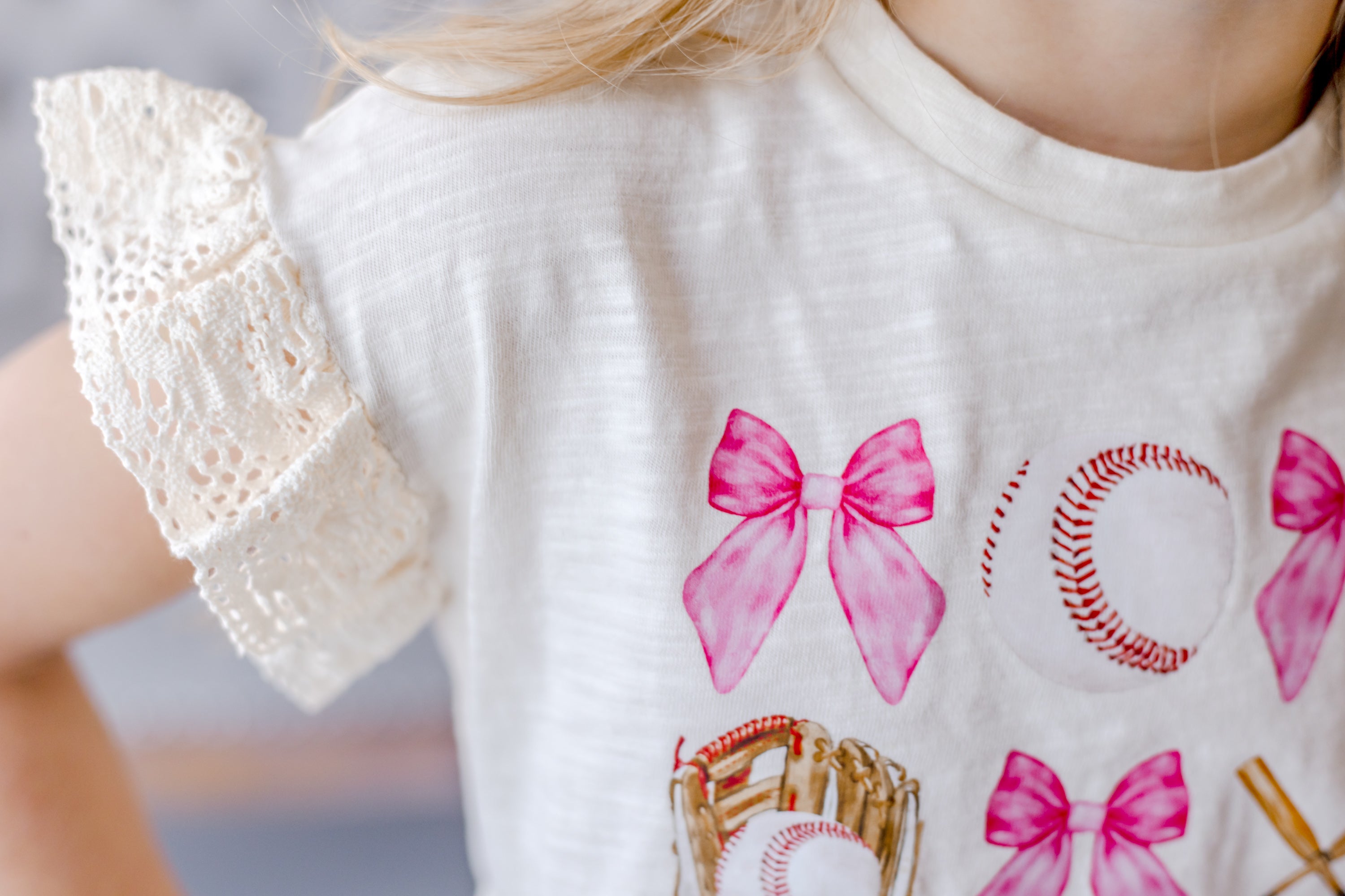 Vintage Eyelet Ruffle Tee - Homerun Honey