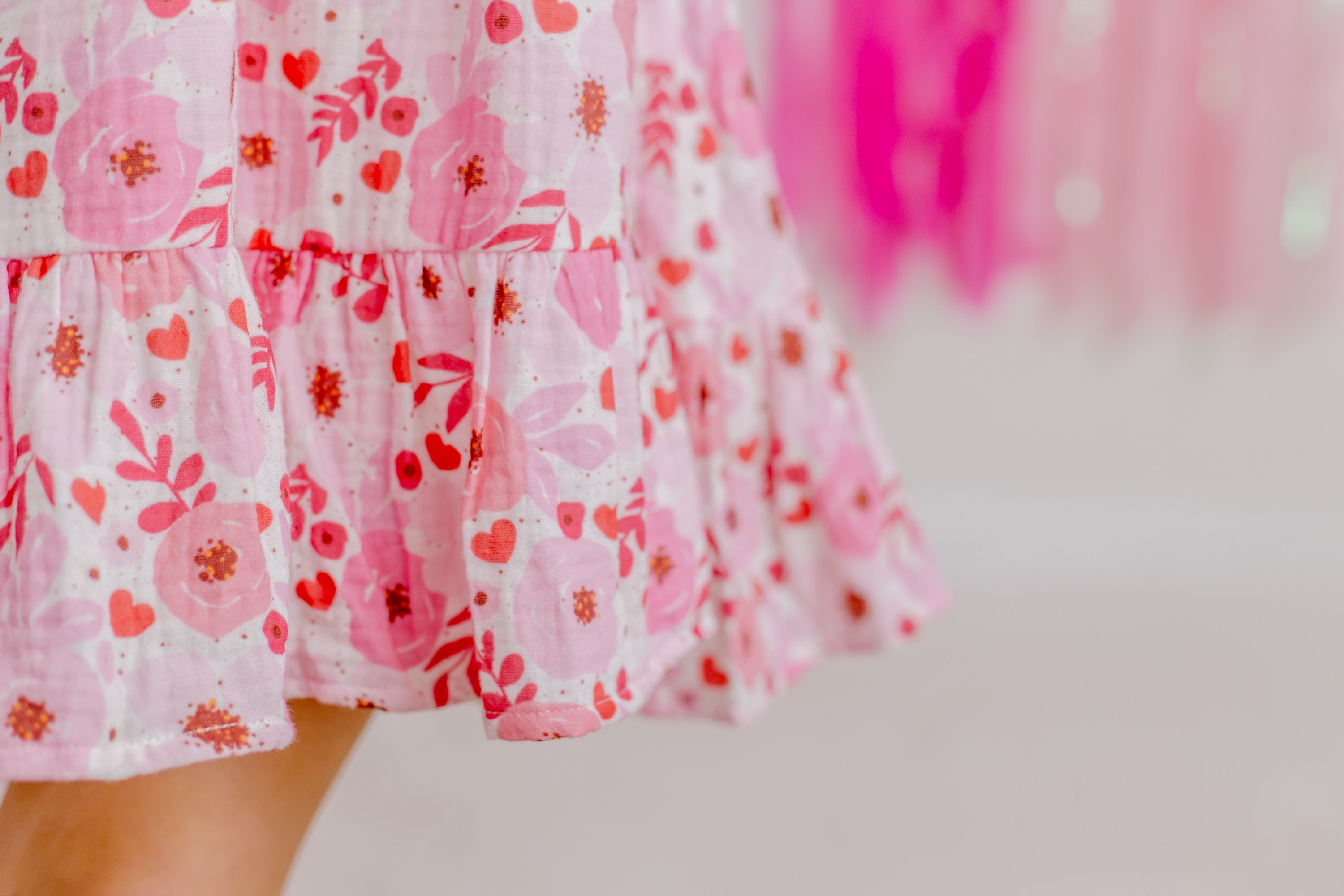 Puff Sleeve Gauze Dress - Sweet Rosebud