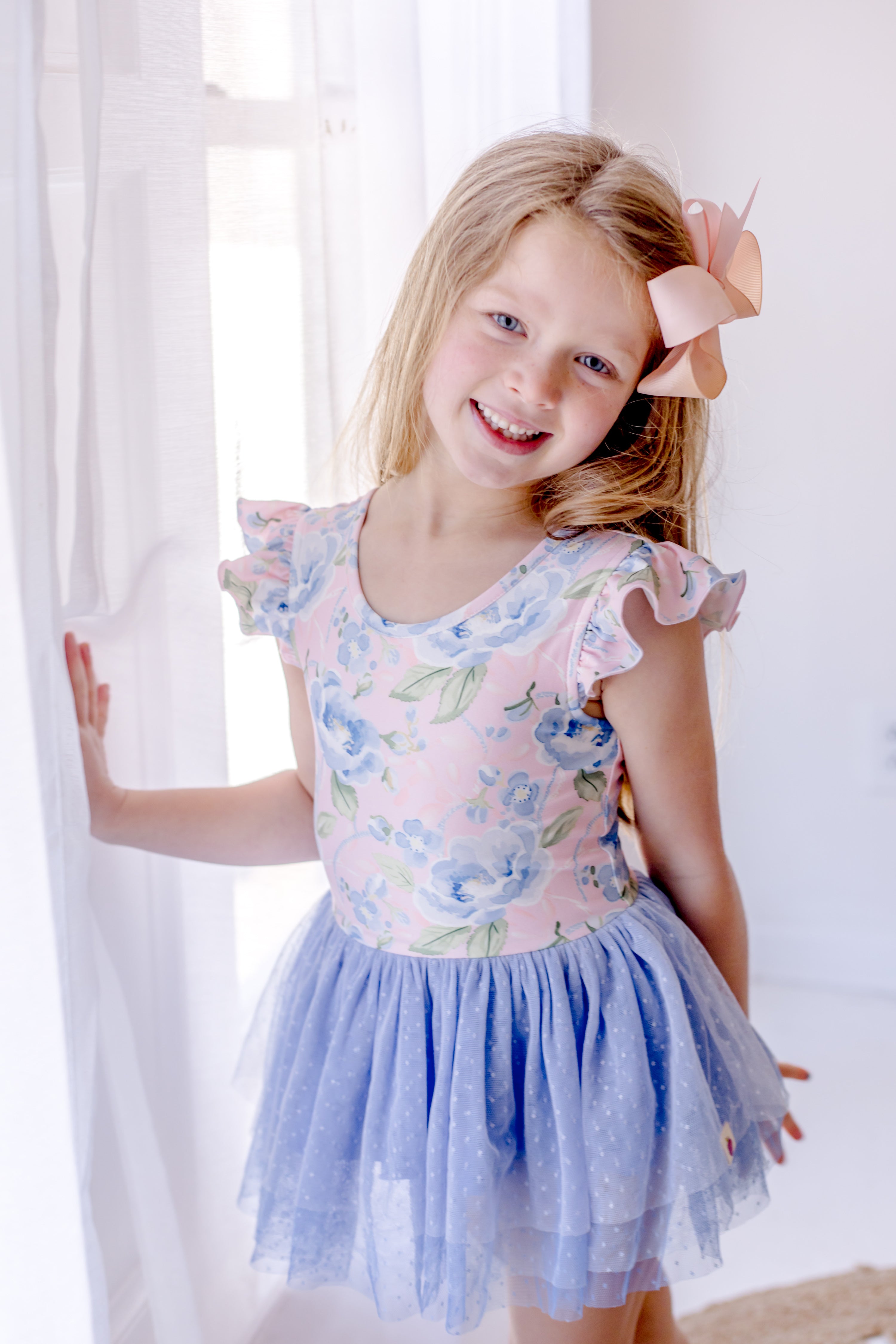 Farrah Tiered Leotard - Blush & Bloom