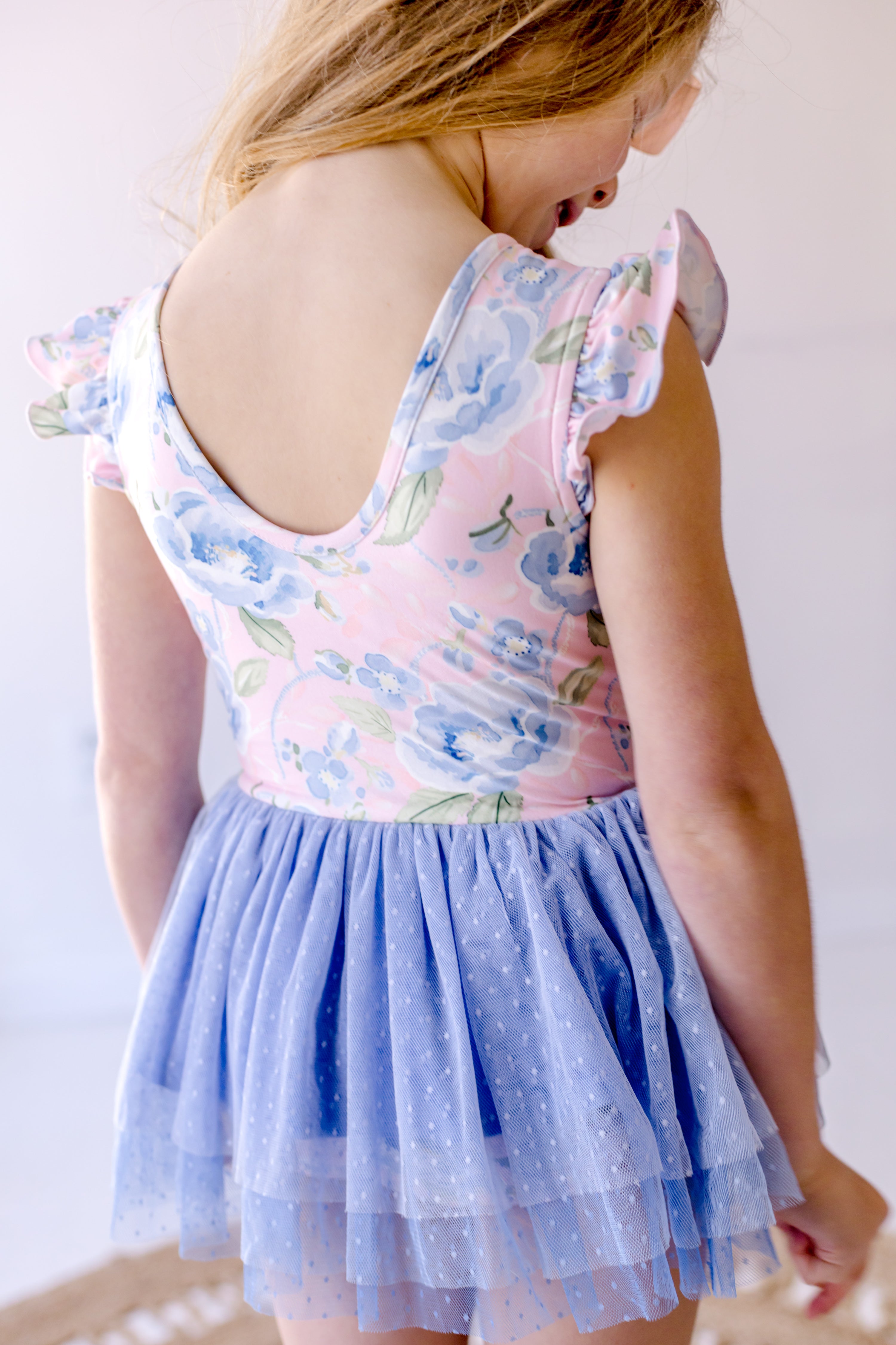 Farrah Tiered Leotard - Blush & Bloom