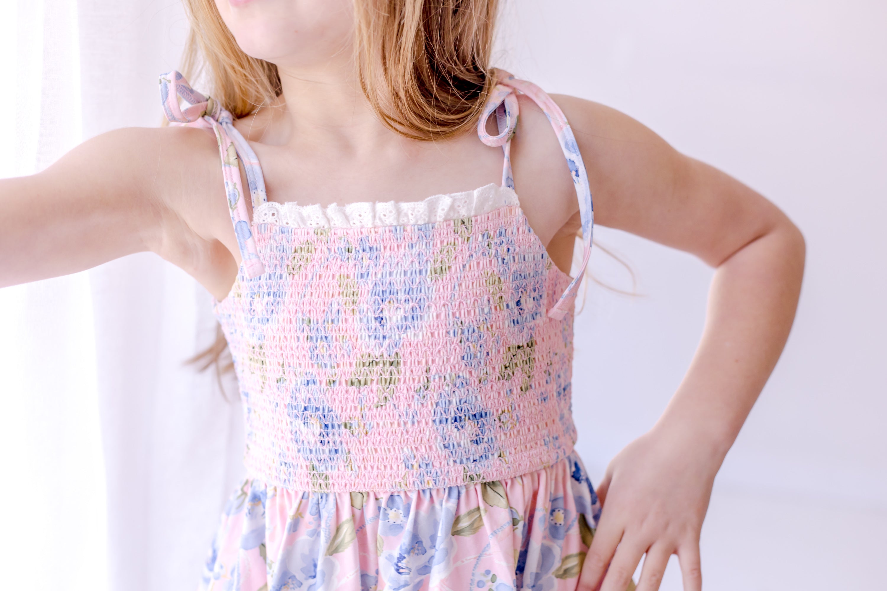 Elara Smocked Knit Dress - Blush & Bloom