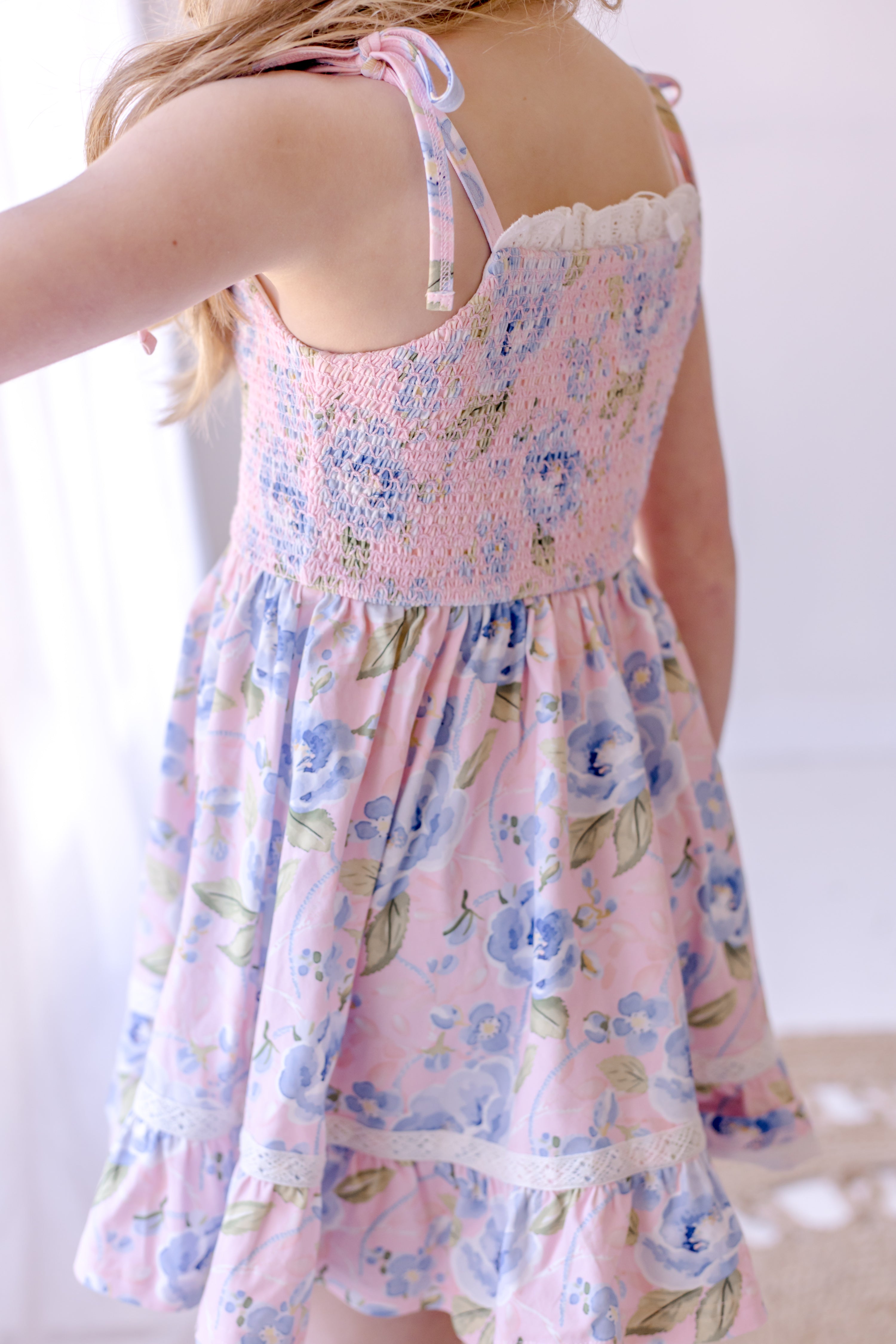 Elara Smocked Knit Dress - Blush & Bloom