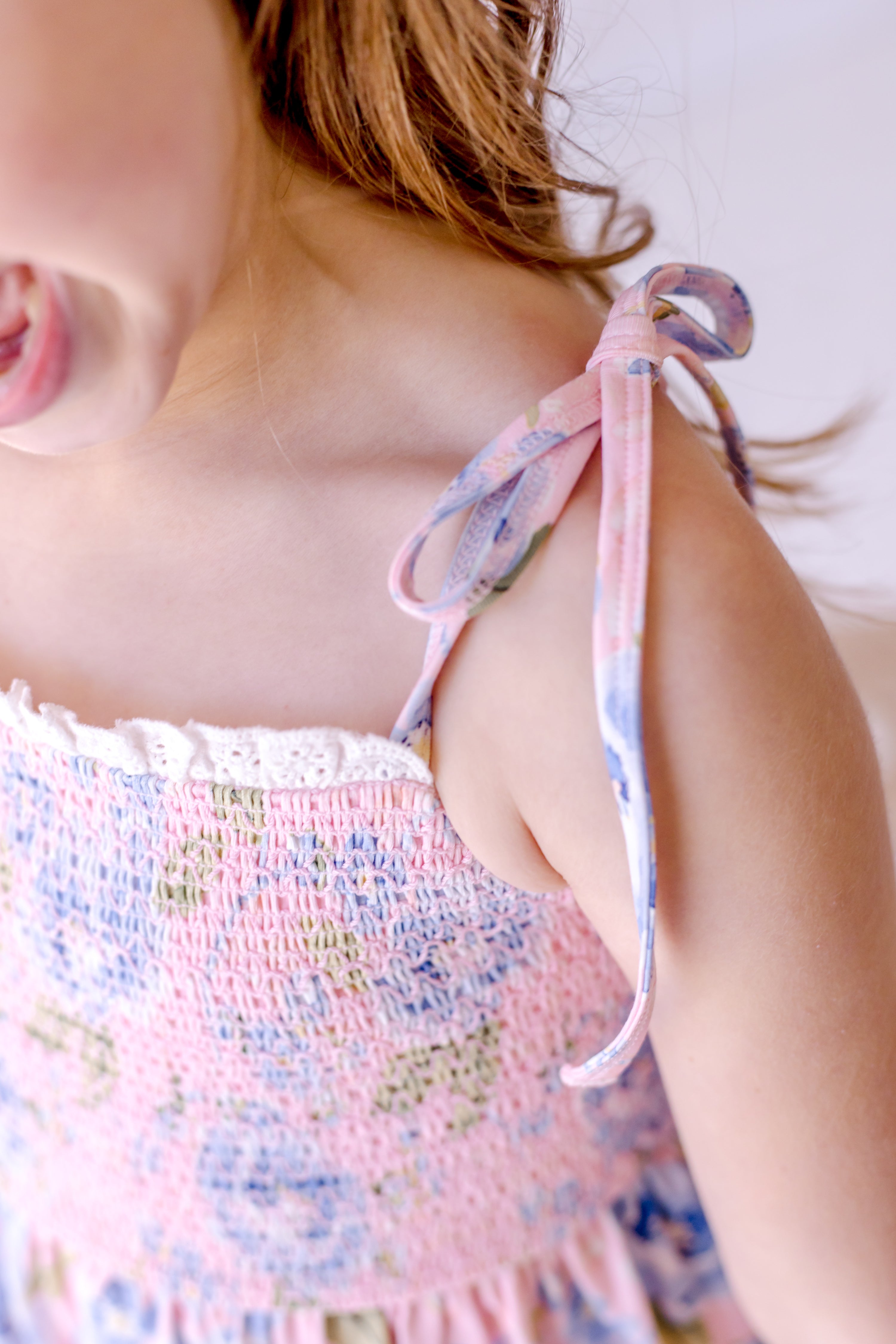 Elara Smocked Knit Dress - Blush & Bloom