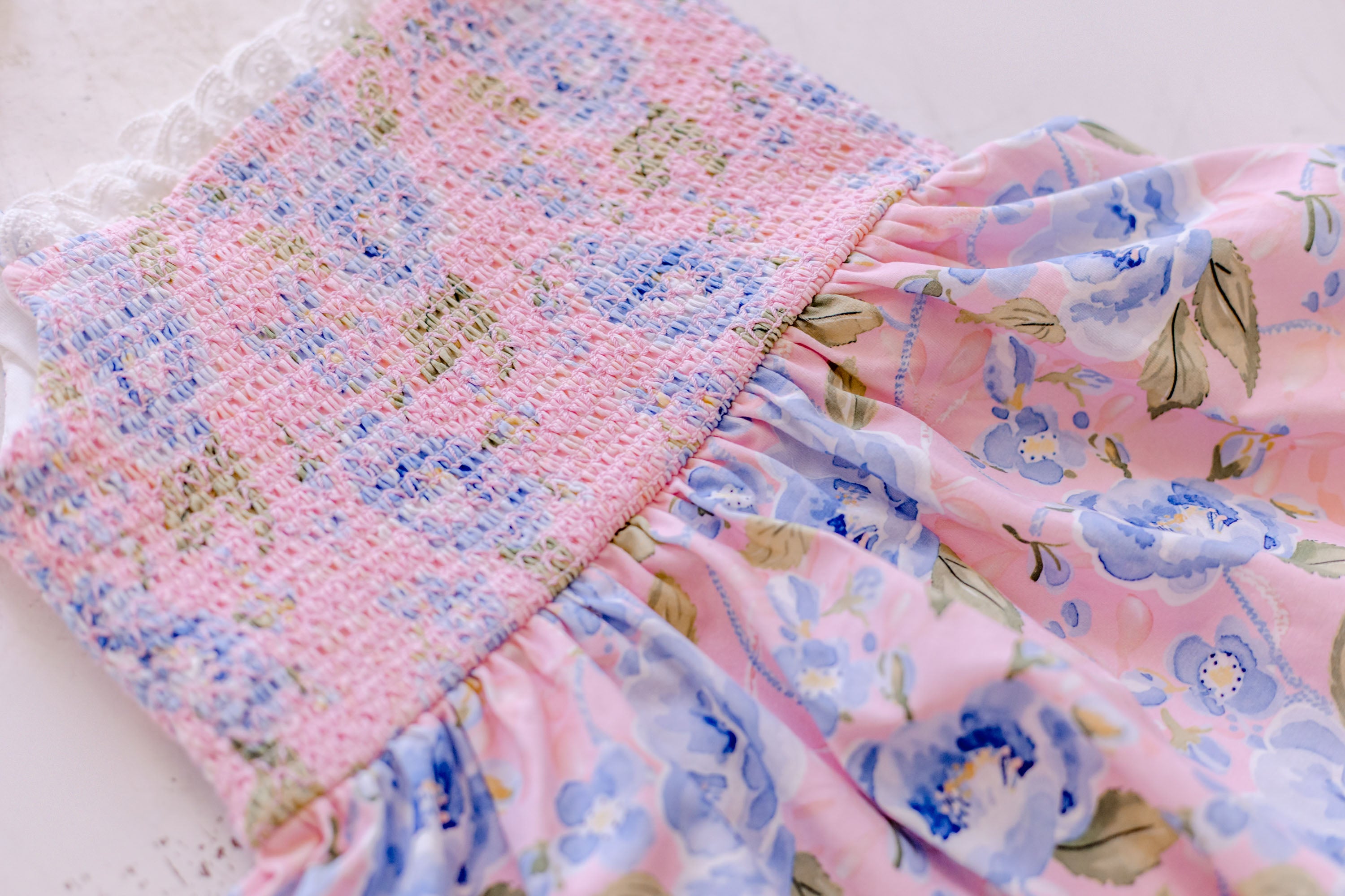 Elara Smocked Knit Dress - Blush & Bloom