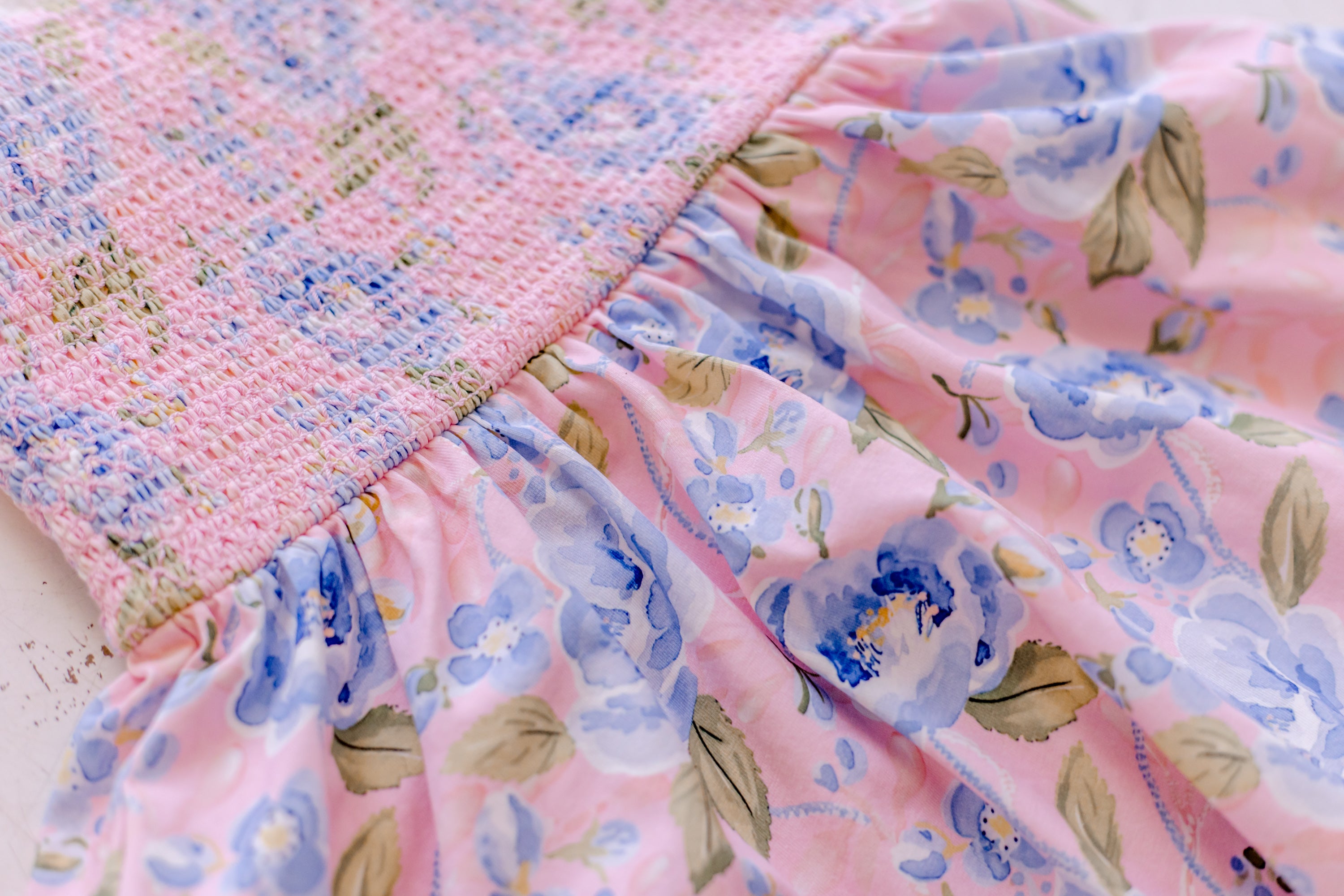 Elara Smocked Knit Dress - Blush & Bloom