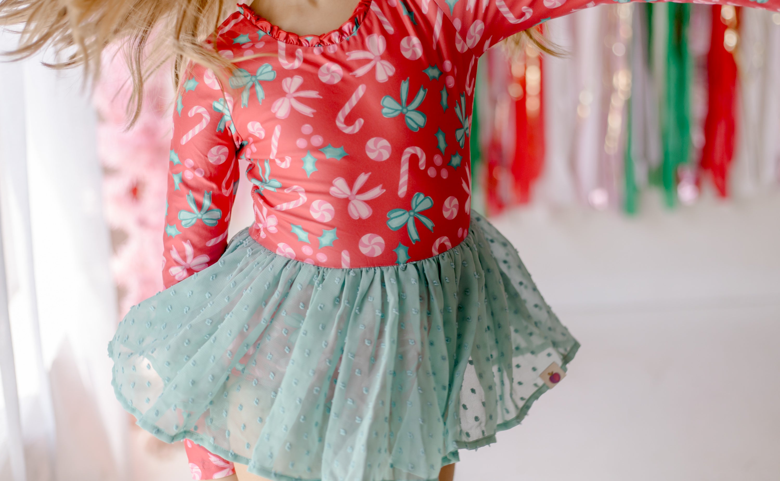 Farrah Clipdot Leotard - Peppermint Parade