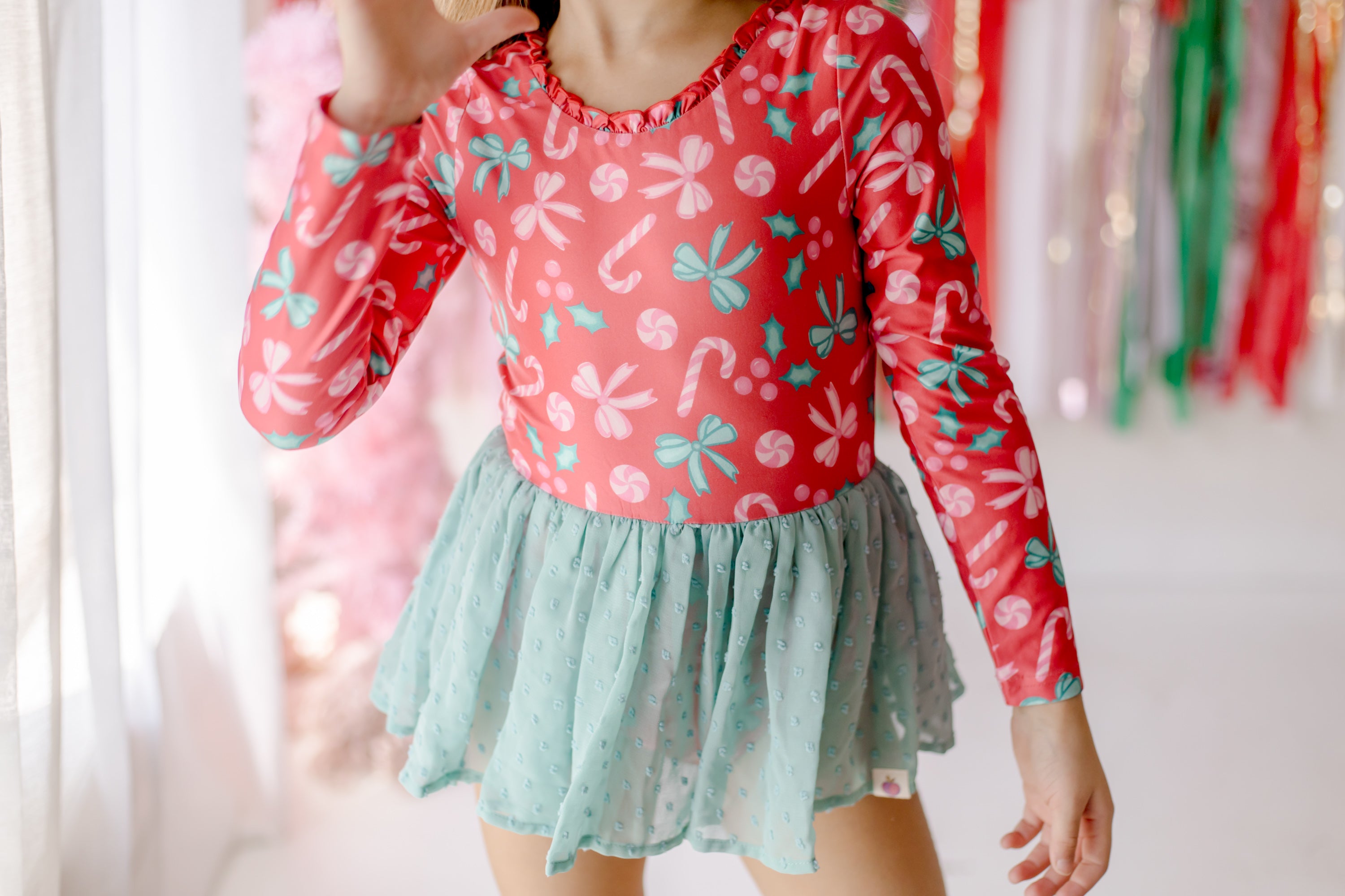 Farrah Clipdot Leotard - Peppermint Parade