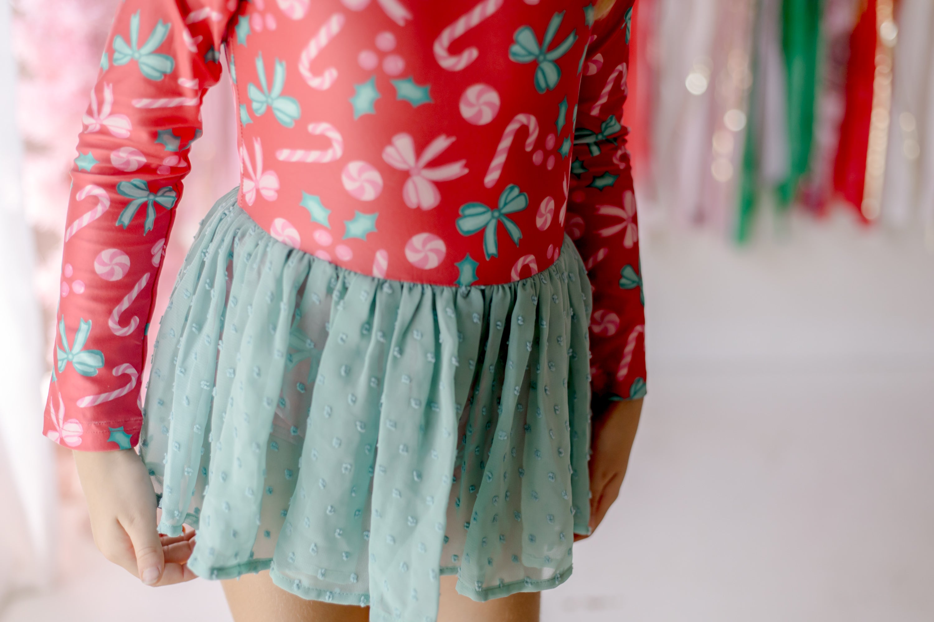 Farrah Clipdot Leotard - Peppermint Parade