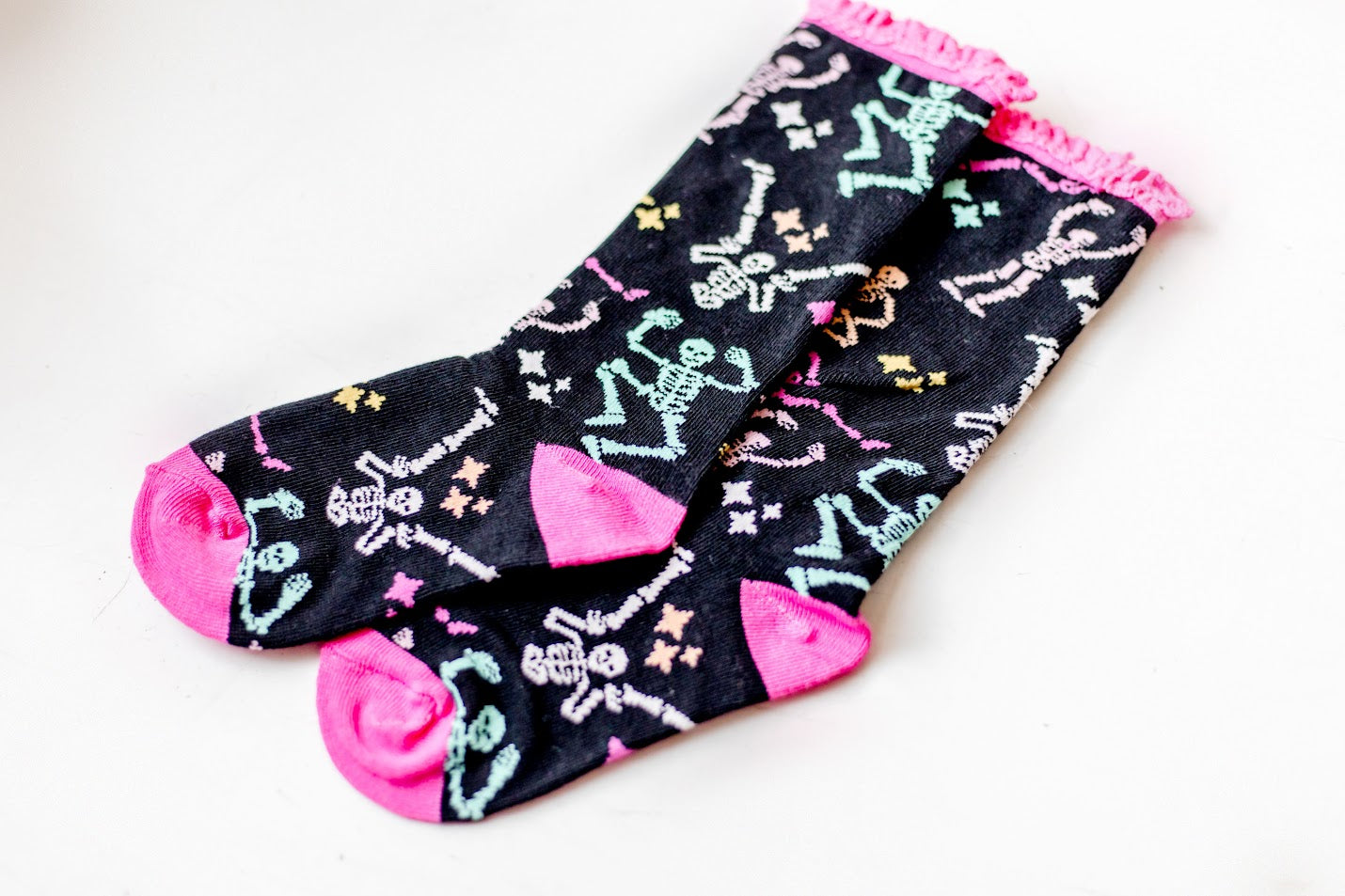 Lace Knee High Socks - Skele-Fiesta Fun
