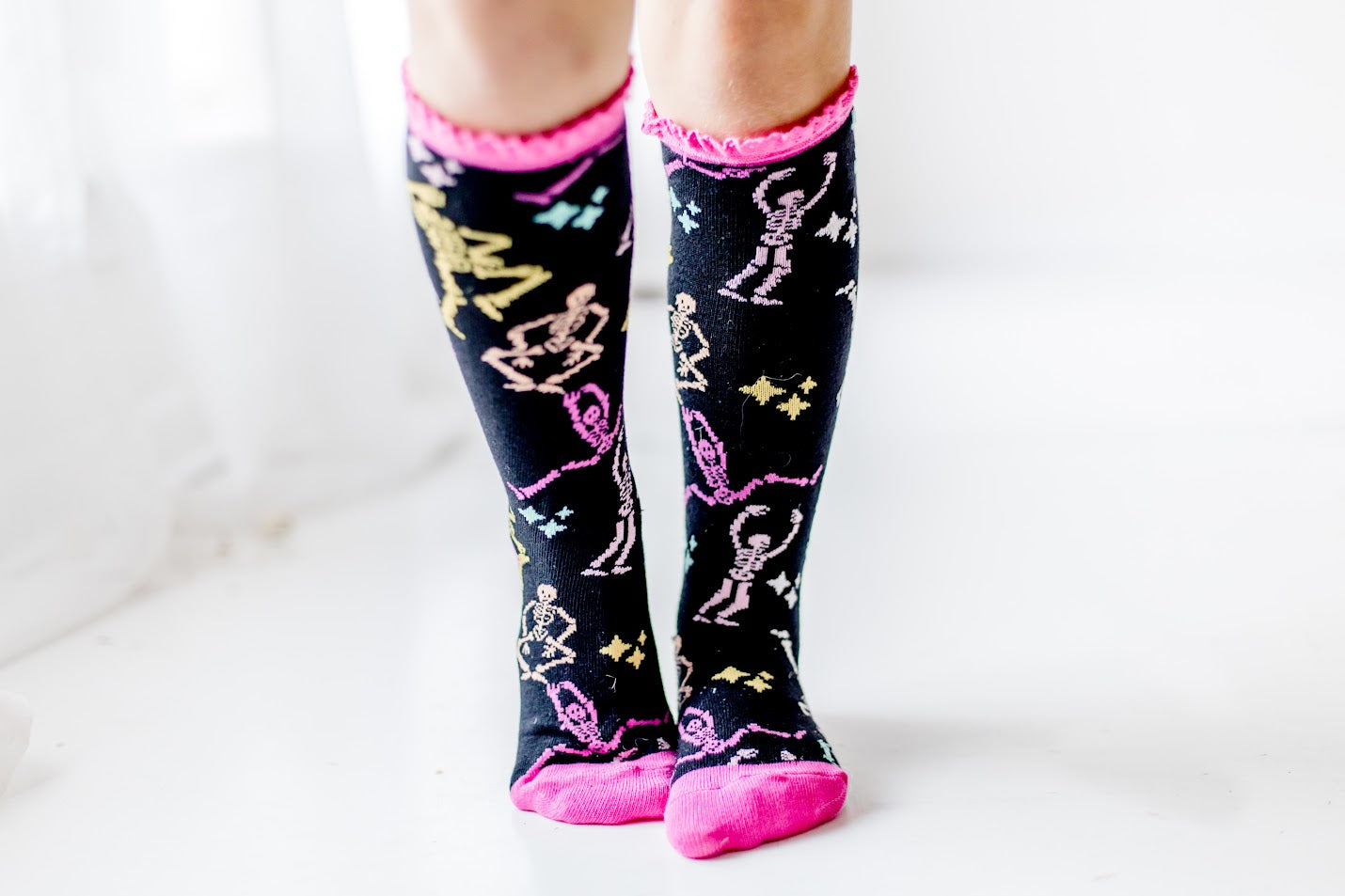 Lace Knee High Socks - Skele-Fiesta Fun