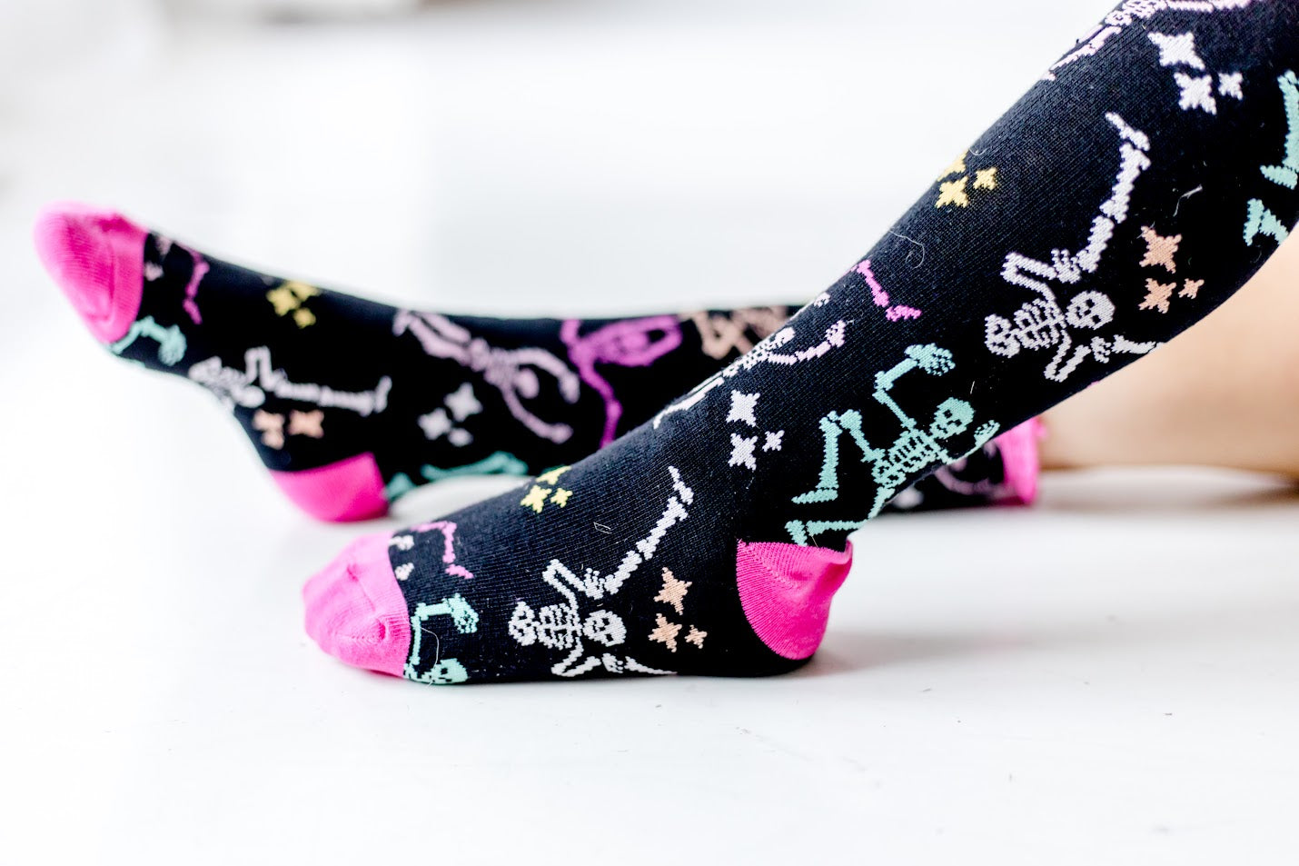 Lace Knee High Socks - Skele-Fiesta Fun