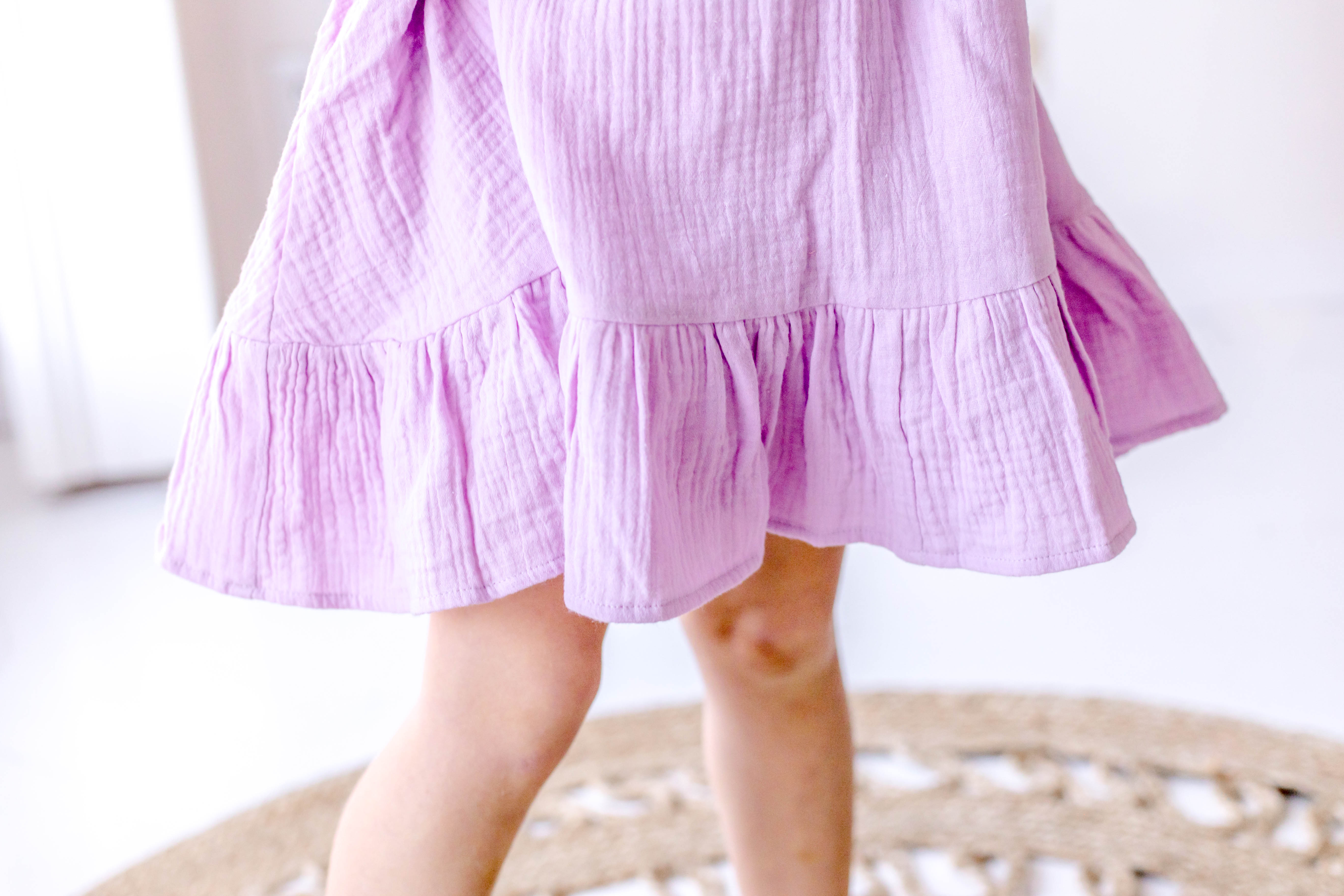 Puff Sleeve Gauze Dress - Lush Lavender