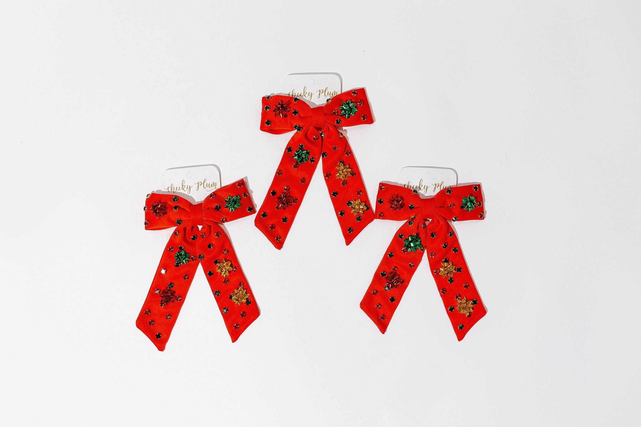 Beaded Hair Bow - Yuletide Shine