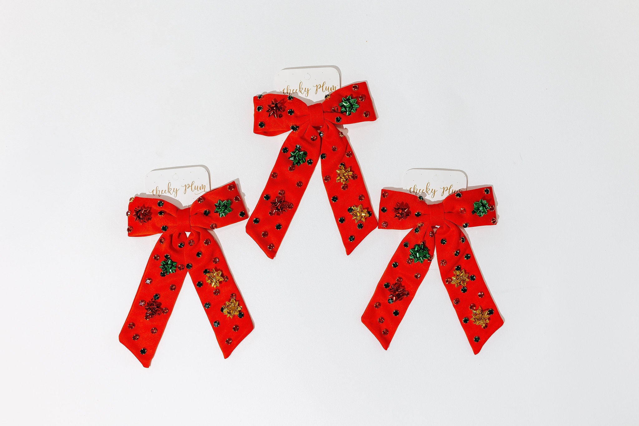 Beaded Hair Bow - Yuletide Shine