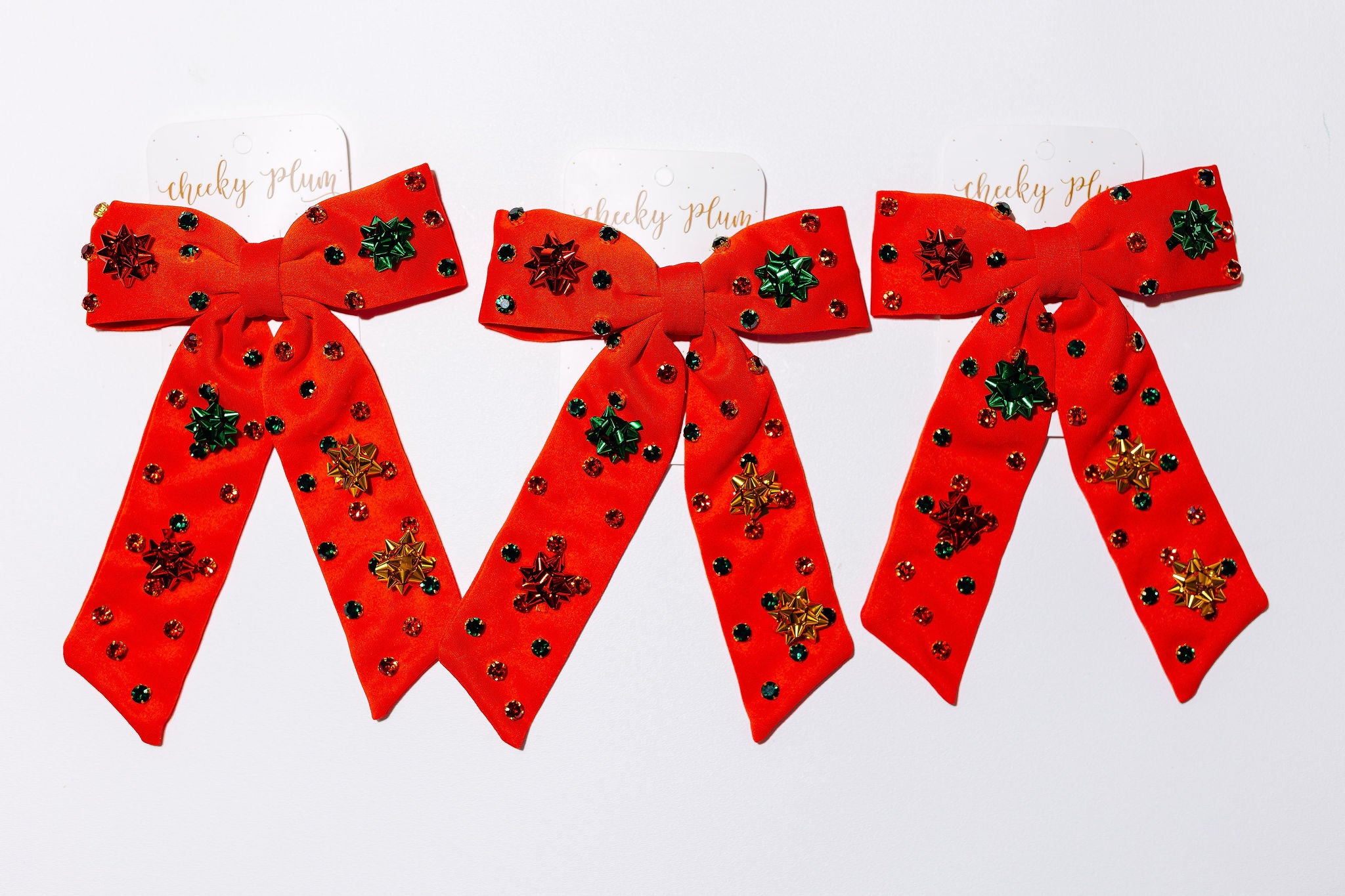 Beaded Hair Bow - Yuletide Shine